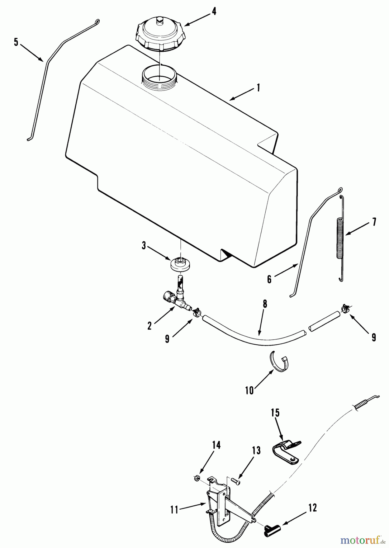 Toro Neu Mowers, Rear-Engine Rider B3-08B303 (108-3) - Toro 108-3 Rear Engine Rider, 1986 FUEL SYSTEM