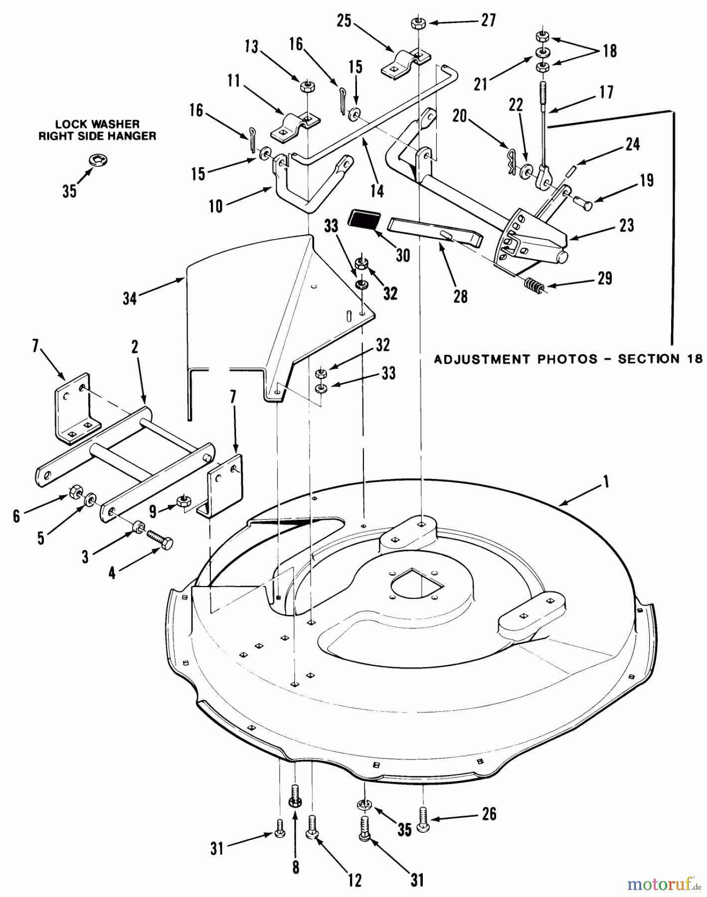 Toro Neu Mowers, Rear-Engine Rider B3-08B303 (108-3) - Toro 108-3 Rear Engine Rider, 1986 MOWER DECK AND FRONT MOUNT