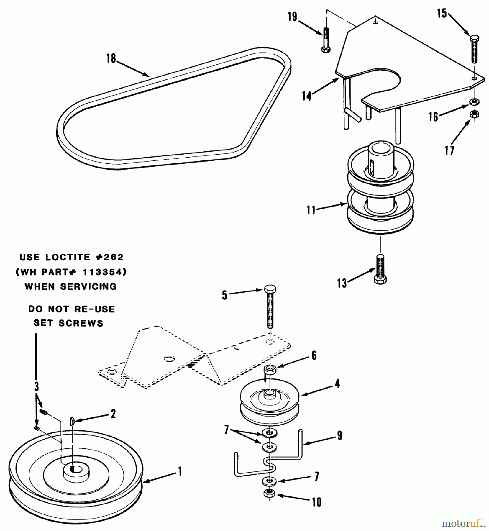  Toro Neu Mowers, Rear-Engine Rider C3-12K501 (112-C) - Toro 112-C Rear Engine Rider, 1987 DRIVE BELT AND PULLEYS