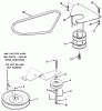 Toro 33-08B401 (108-4) - 108-4 Rear Engine Rider, 1987 Ersatzteile DRIVE BELT AND PULLEYS