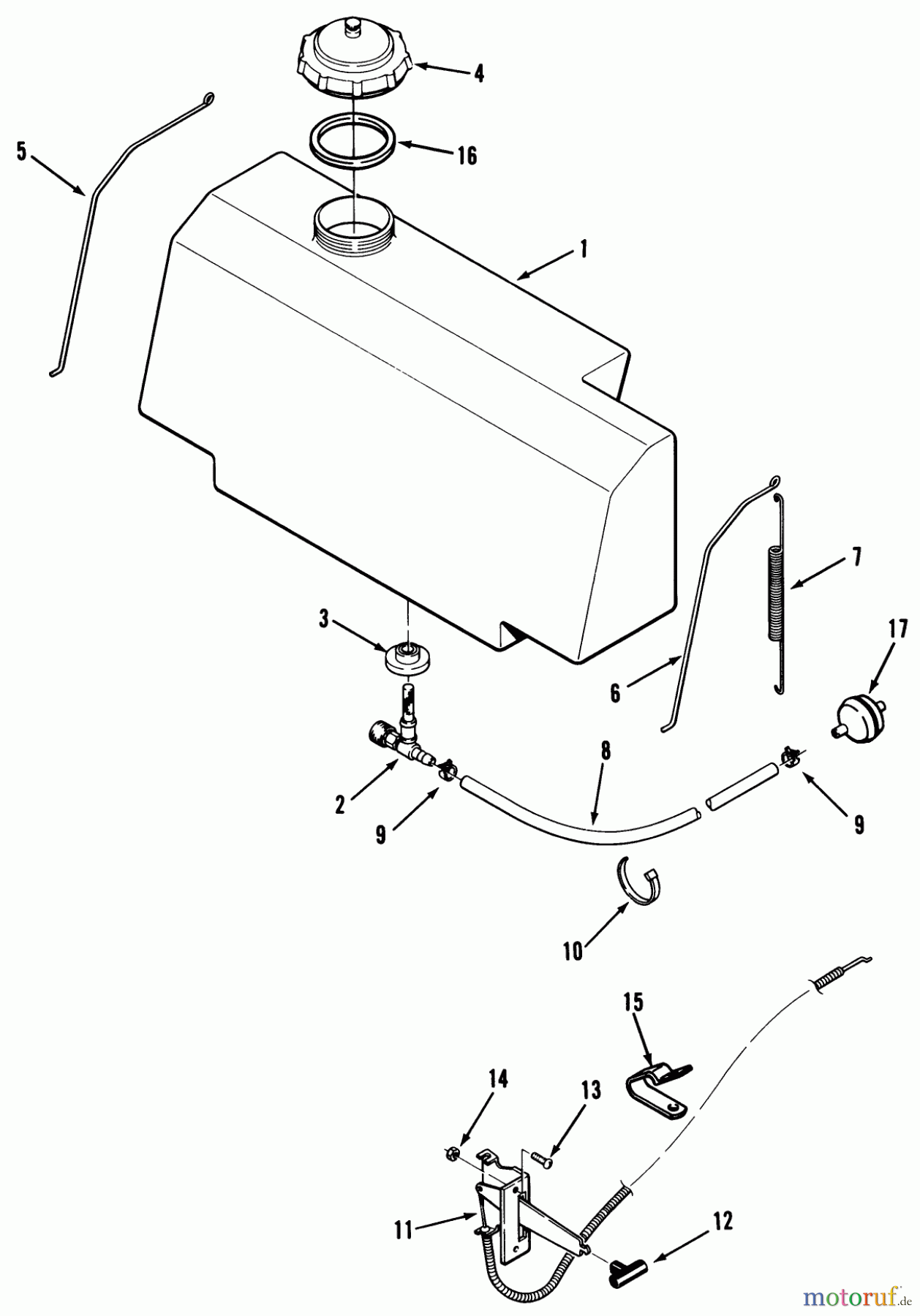 Toro Neu Mowers, Rear-Engine Rider 33-08B401 (108-4) - Toro 108-4 Rear Engine Rider, 1987 FUEL SYSTEM