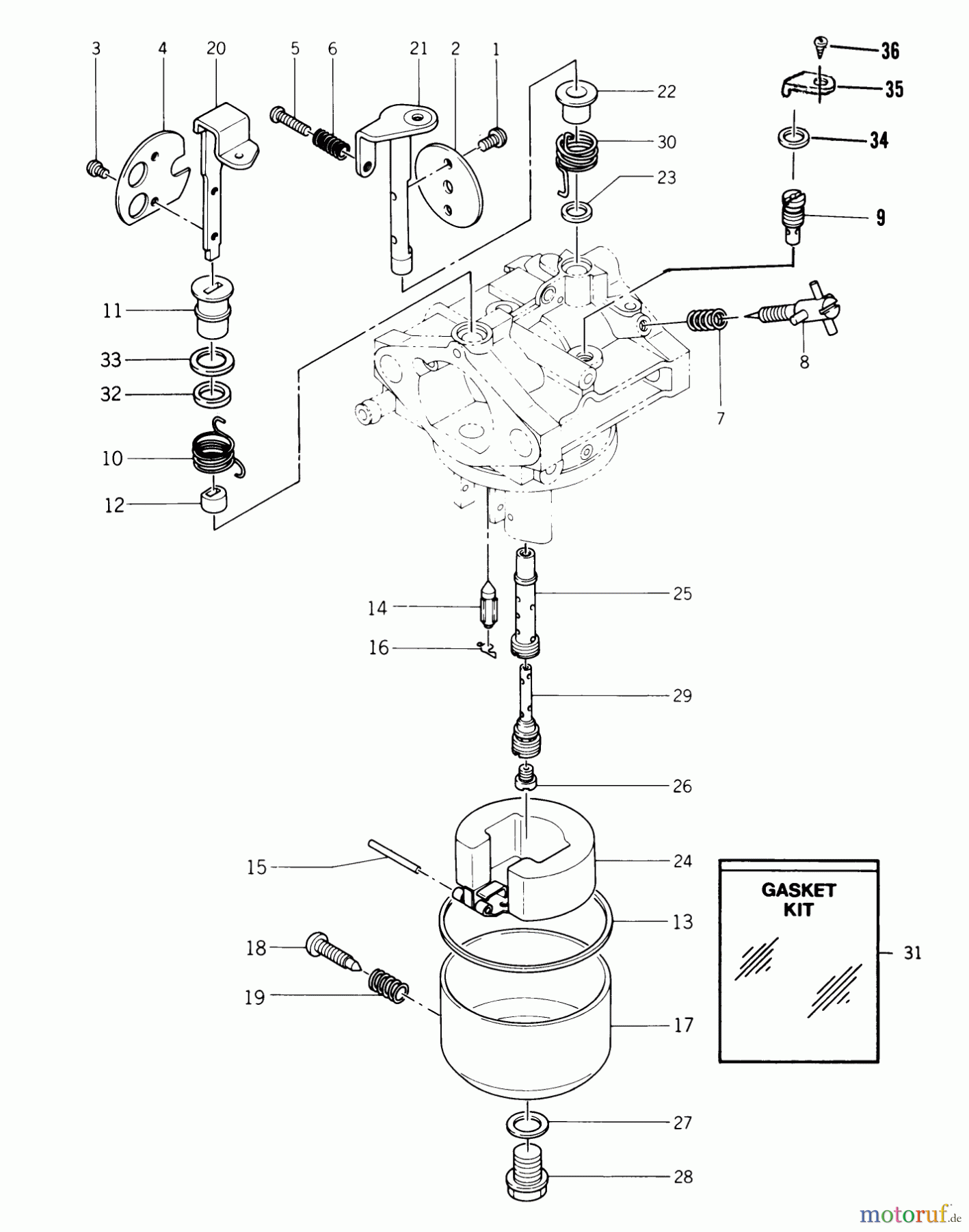 Toro Neu Mowers, Rear-Engine Rider C3-12K502 (112-C) - Toro 112-C Rear Engine Rider, 1988 CARBURETOR