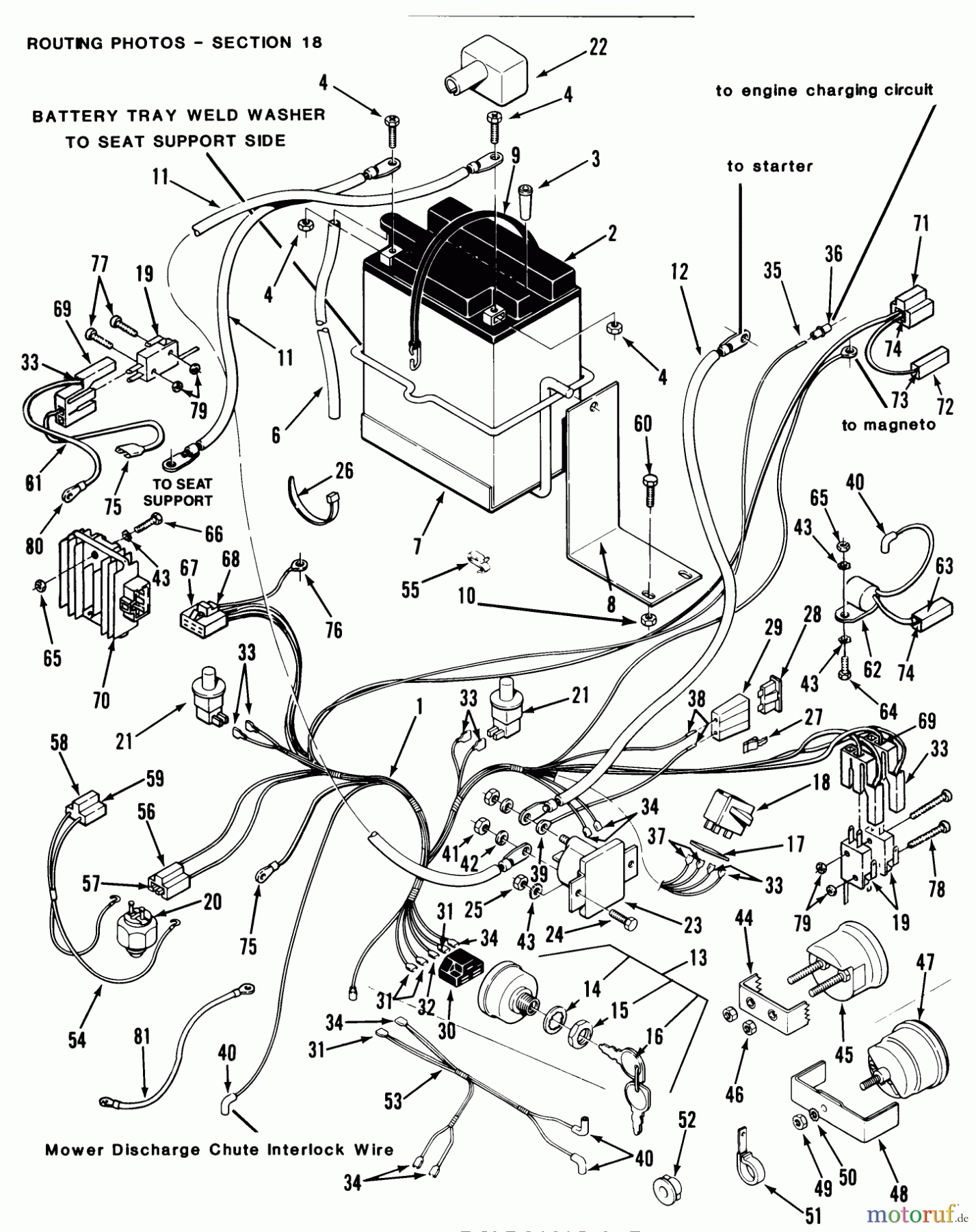 Toro Neu Mowers, Rear-Engine Rider 33-08B402 (108-4) - Toro 108-4 Rear Engine Rider, 1988 ELECTRICAL SYSTEM