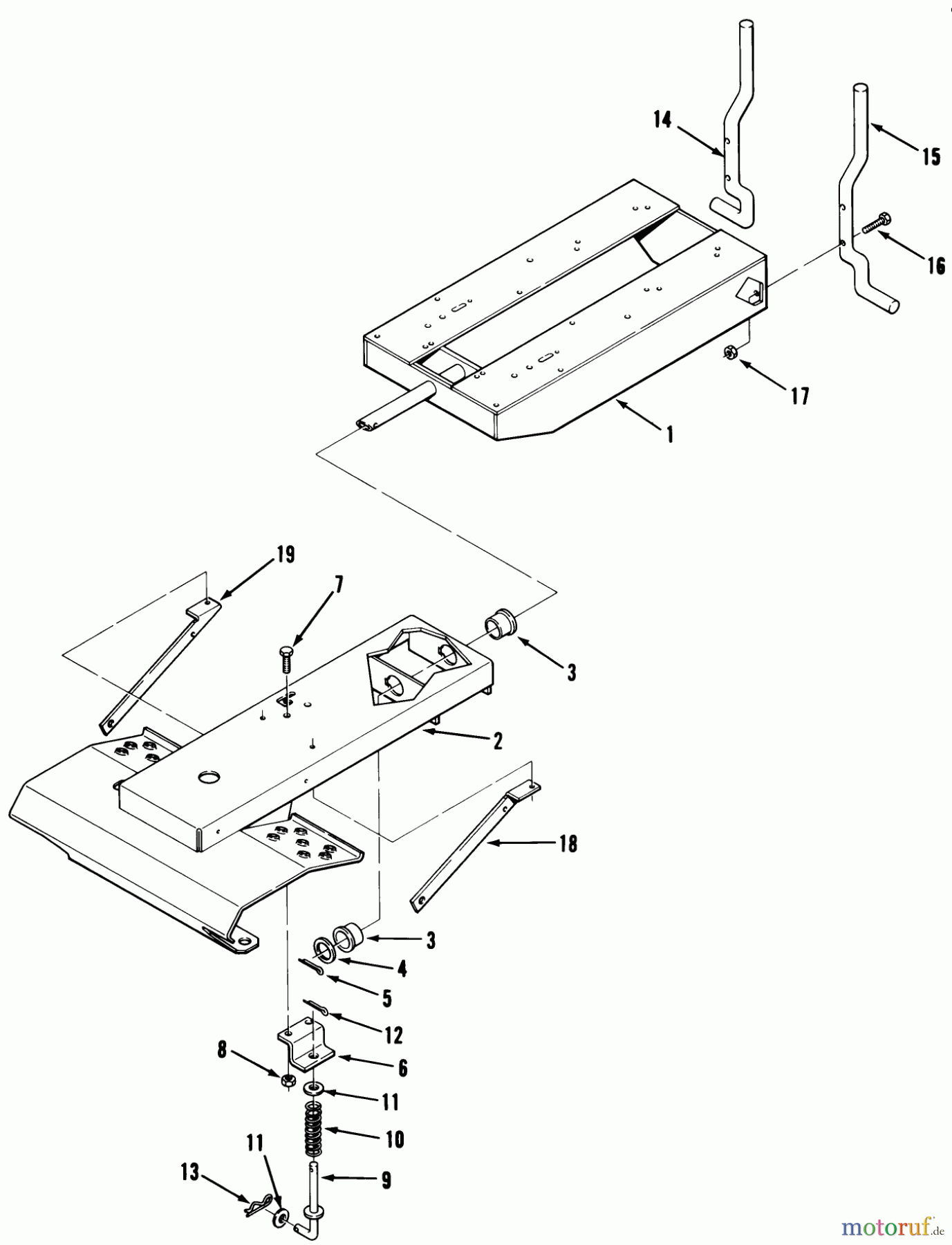 Toro Neu Mowers, Rear-Engine Rider 33-08BP01 (A-85) - Toro A-85 5-Speed Rear Engine Rider, 1985 FRAME