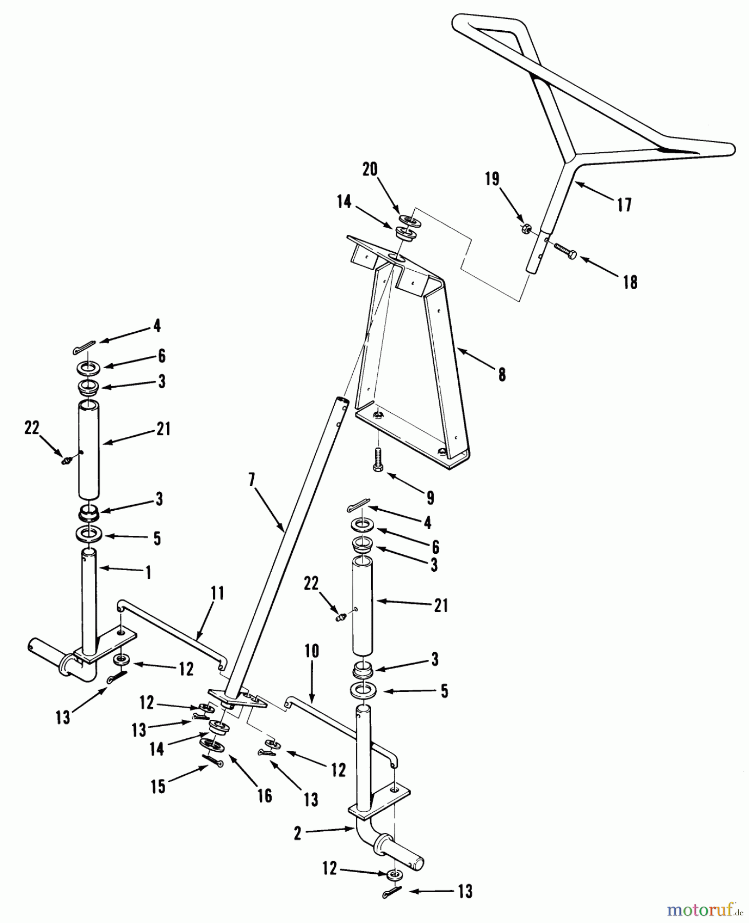 Toro Neu Mowers, Rear-Engine Rider 33-11BP01 (A-115) - Toro A-115 5-Speed Rear Engine Rider, 1985 FRONT AXLE AND STEERING