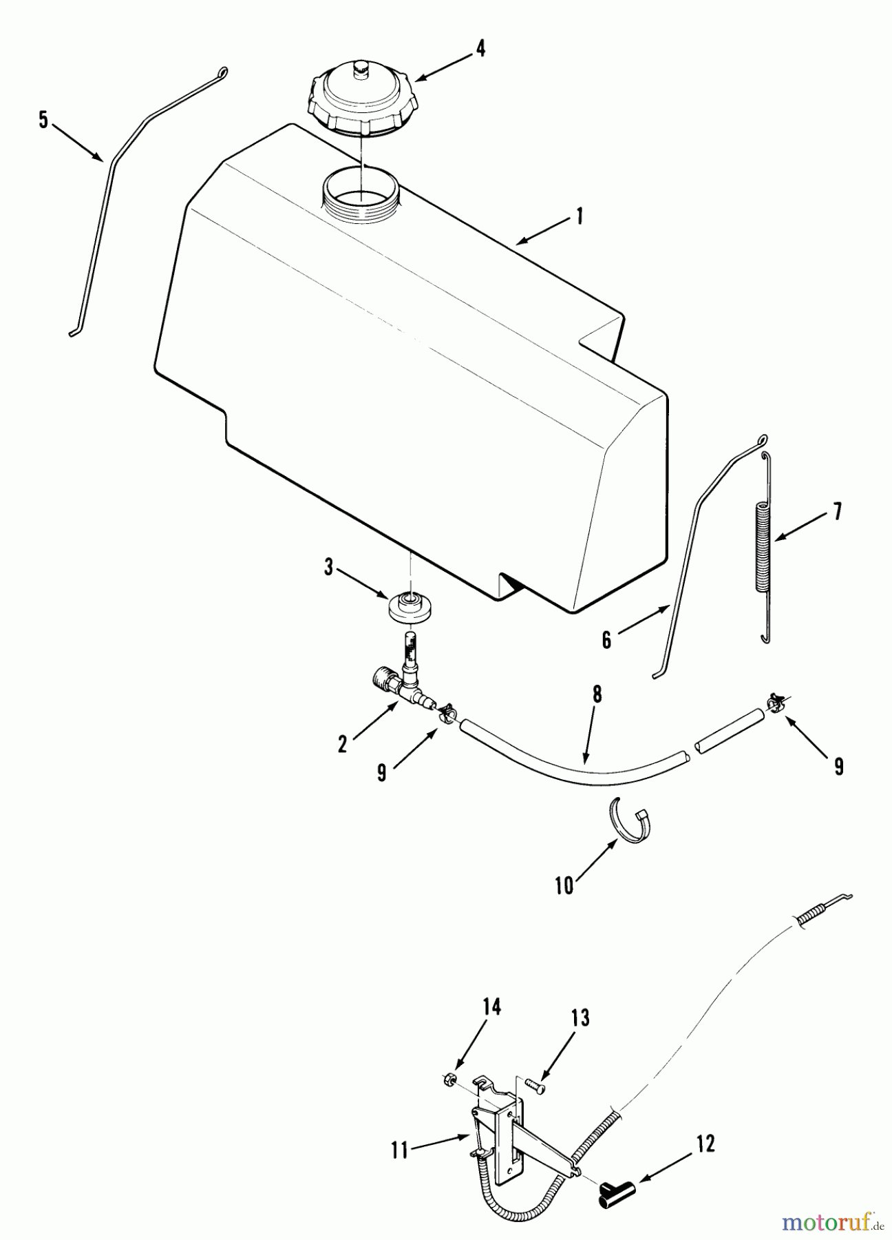 Toro Neu Mowers, Rear-Engine Rider 33-11BP01 (A-115) - Toro A-115 5-Speed Rear Engine Rider, 1985 FUEL SYSTEM