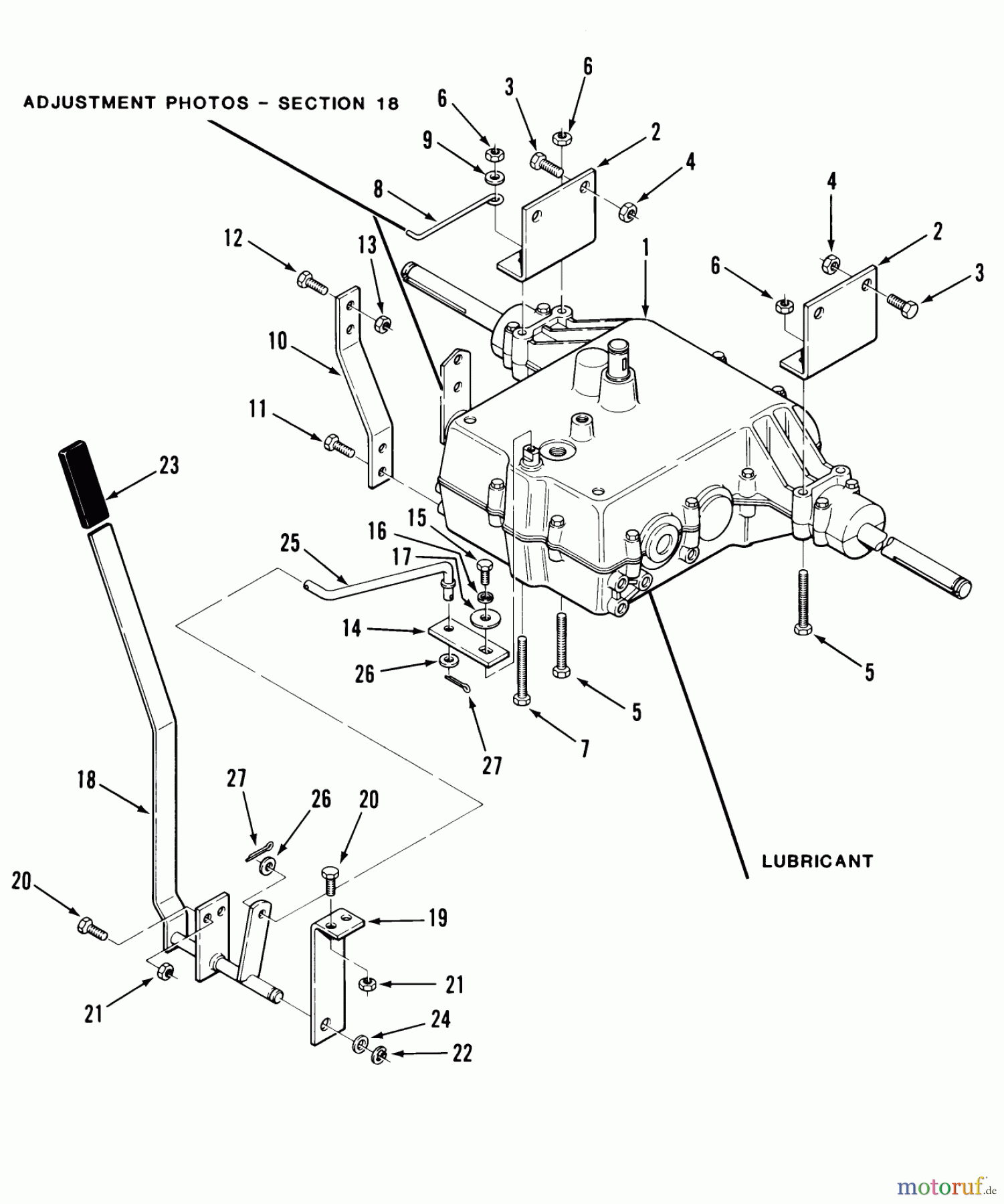 Toro Neu Mowers, Rear-Engine Rider 33-08BP01 (A-85) - Toro A-85 5-Speed Rear Engine Rider, 1985 MECHANICAL TRANSMISSION-5-SPEED