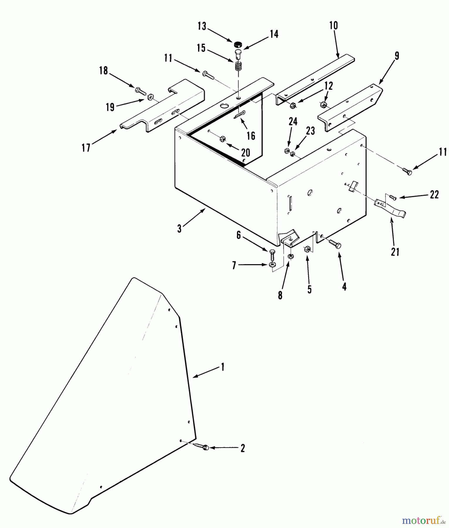 Toro Neu Mowers, Rear-Engine Rider 33-11BP01 (A-115) - Toro A-115 5-Speed Rear Engine Rider, 1985 SHEET METAL