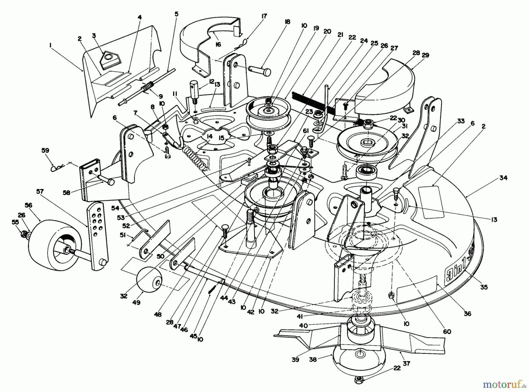 Toro Neu Mowers, Rear-Engine Rider 55600 - Toro HMR-1200, 1989 (9000001-9999999) 38
