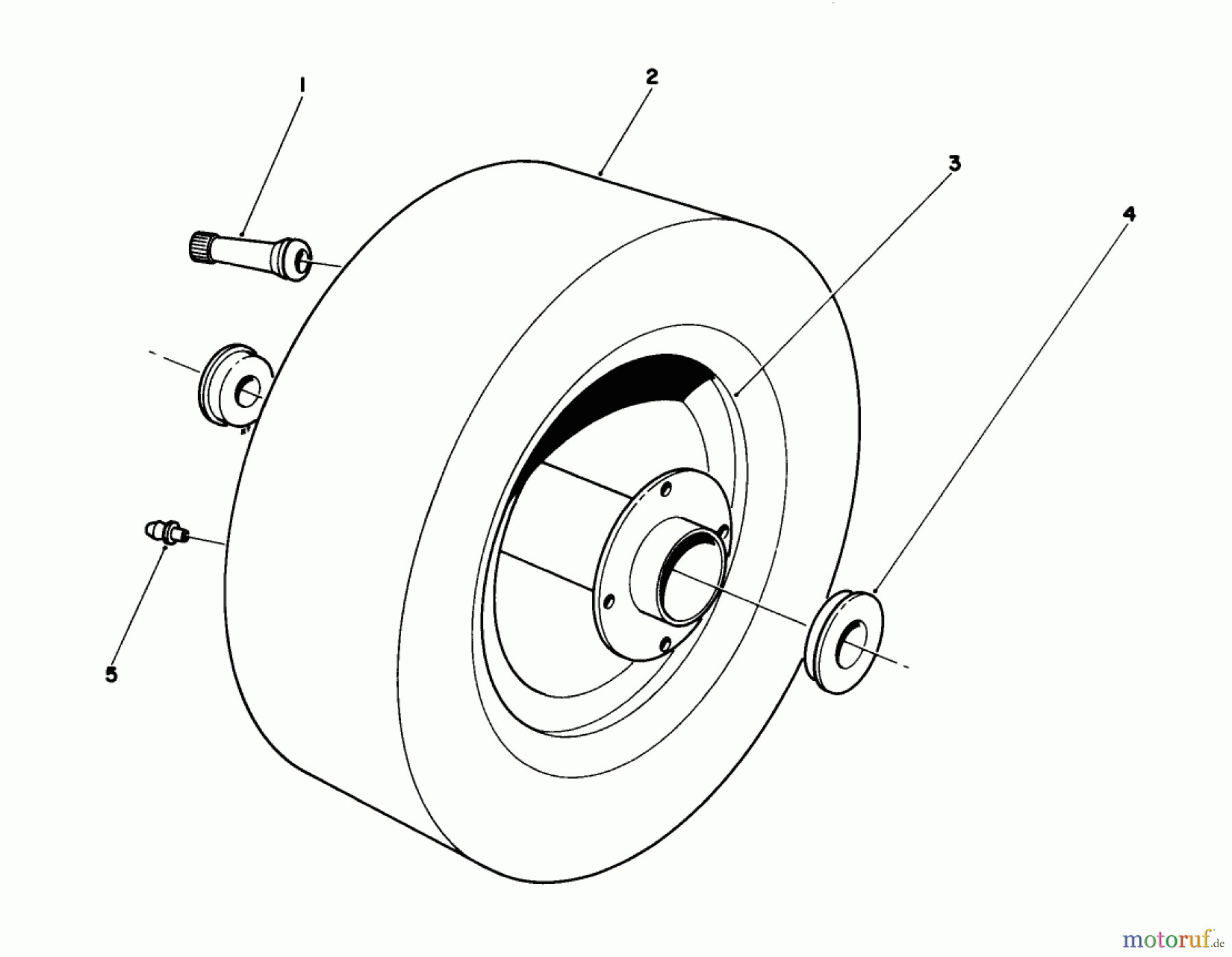 Toro Neu Mowers, Rear-Engine Rider 55600 - Toro HMR-1200, 1989 (9000001-9999999) REAR TIRE & WHEEL ASSEMBLY
