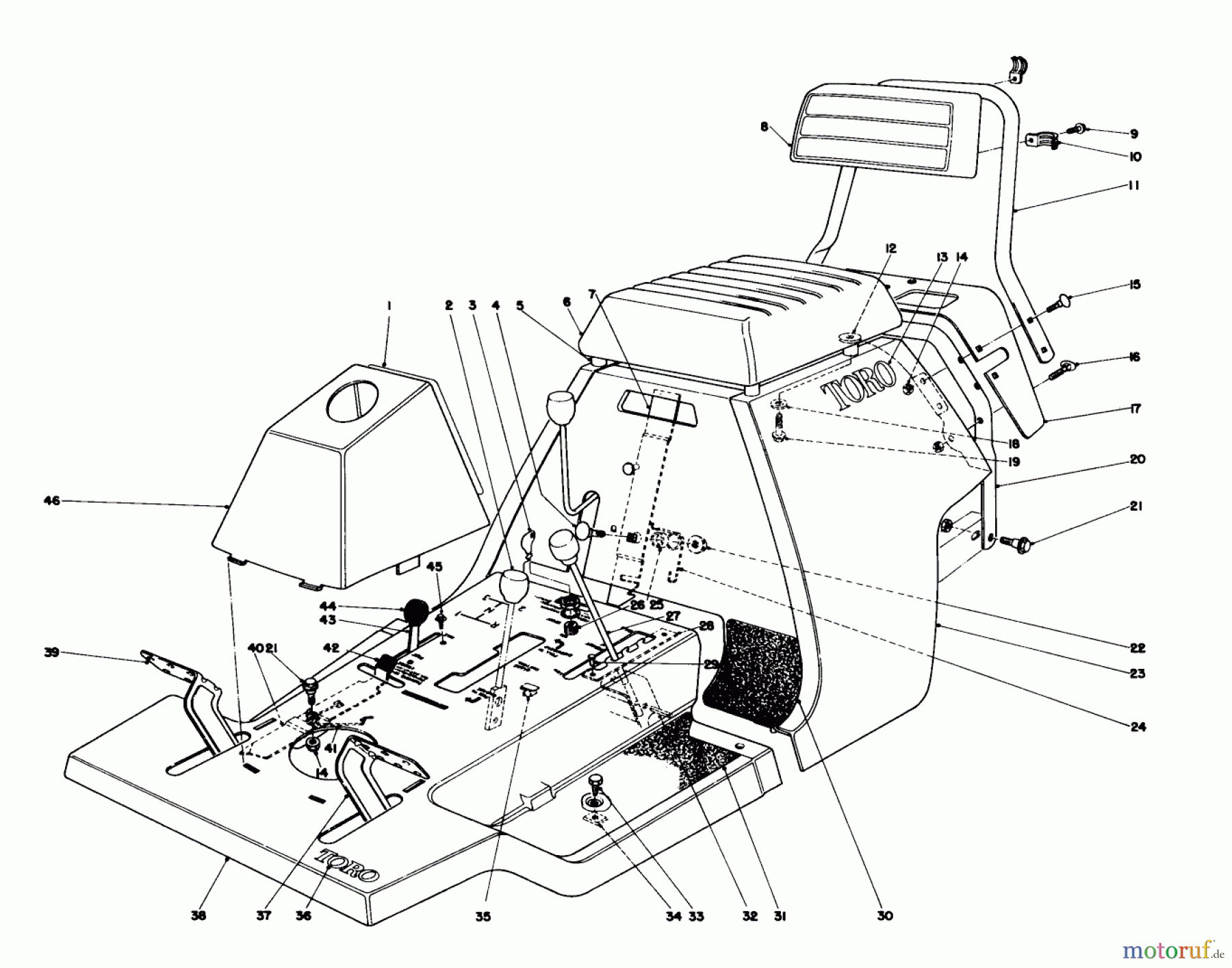 Toro Neu Mowers, Rear-Engine Rider 56036 - Toro 25