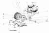 Toro 56036 - 25" Premium Rider Keylectric, 1976 (6000001-6999999) Ersatzteile ENGINE AND AXLE ASSEMBLY