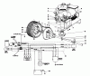 Toro 56044 - 25" Premium Rider Keylectric, 1981 (1000001-1999999) Ersatzteile ENGINE AND AXLE ASSEMBLY