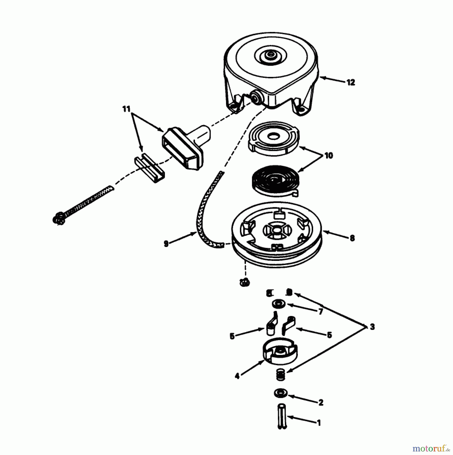  Toro Neu Mowers, Rear-Engine Rider 56123 (8-25) - Toro 8-25 Rear Engine Rider, 1989 (9000001-9999999) REWIND STARTER 590633 (MODEL 56123)