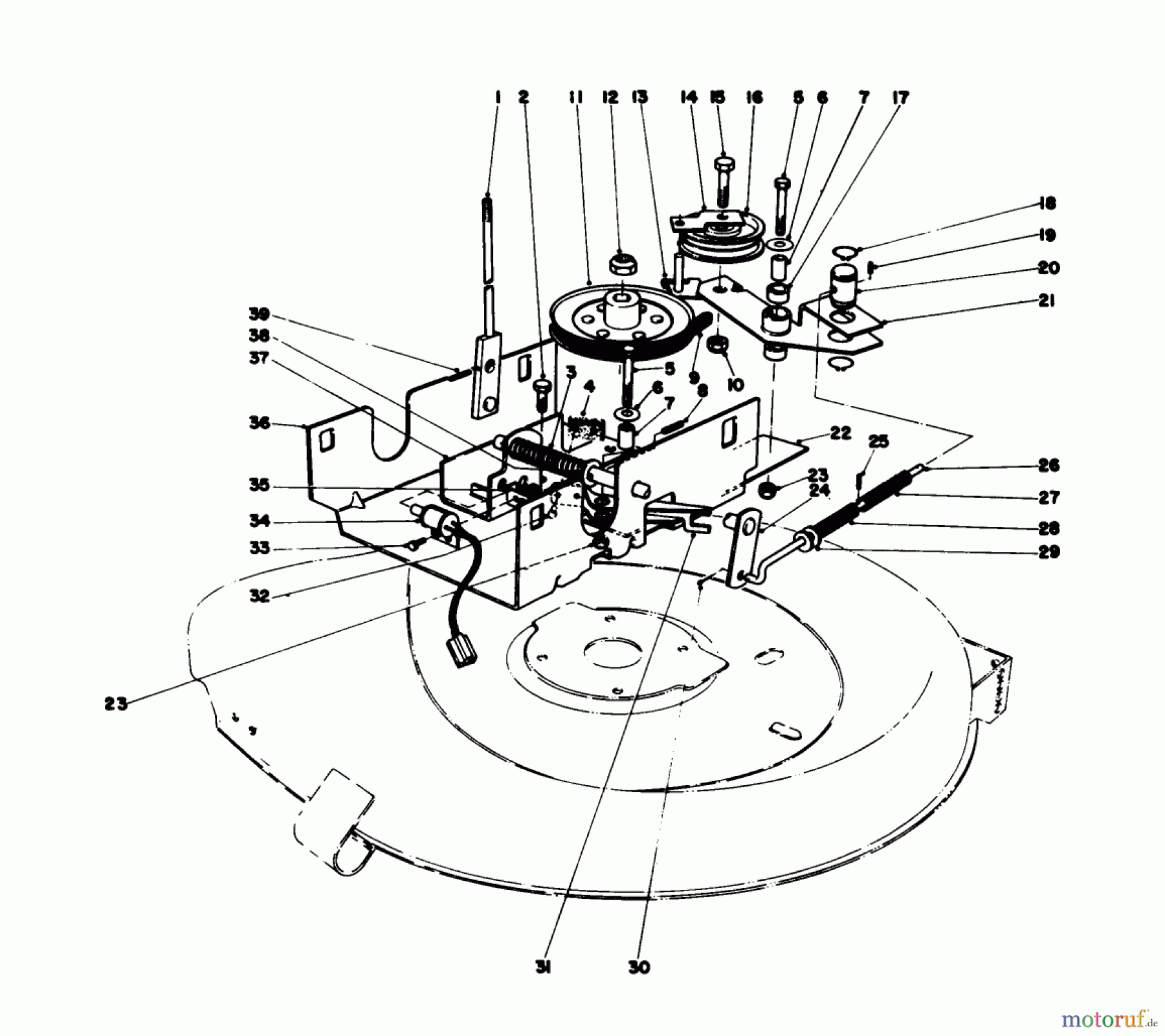 Toro Neu Mowers, Rear-Engine Rider 56125 (7-25) - Toro 7-25 Rear Engine Rider, 1982 (2000001-2999999) BLADE DRIVE ASSEMBLY