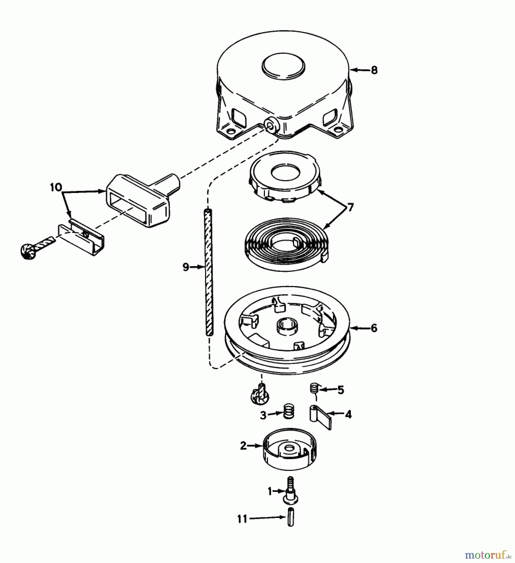 Toro Neu Mowers, Rear-Engine Rider 56125 (7-25) - Toro 7-25 Rear Engine Rider, 1982 (2000001-2999999) REWIND STARTER NO. 590420
