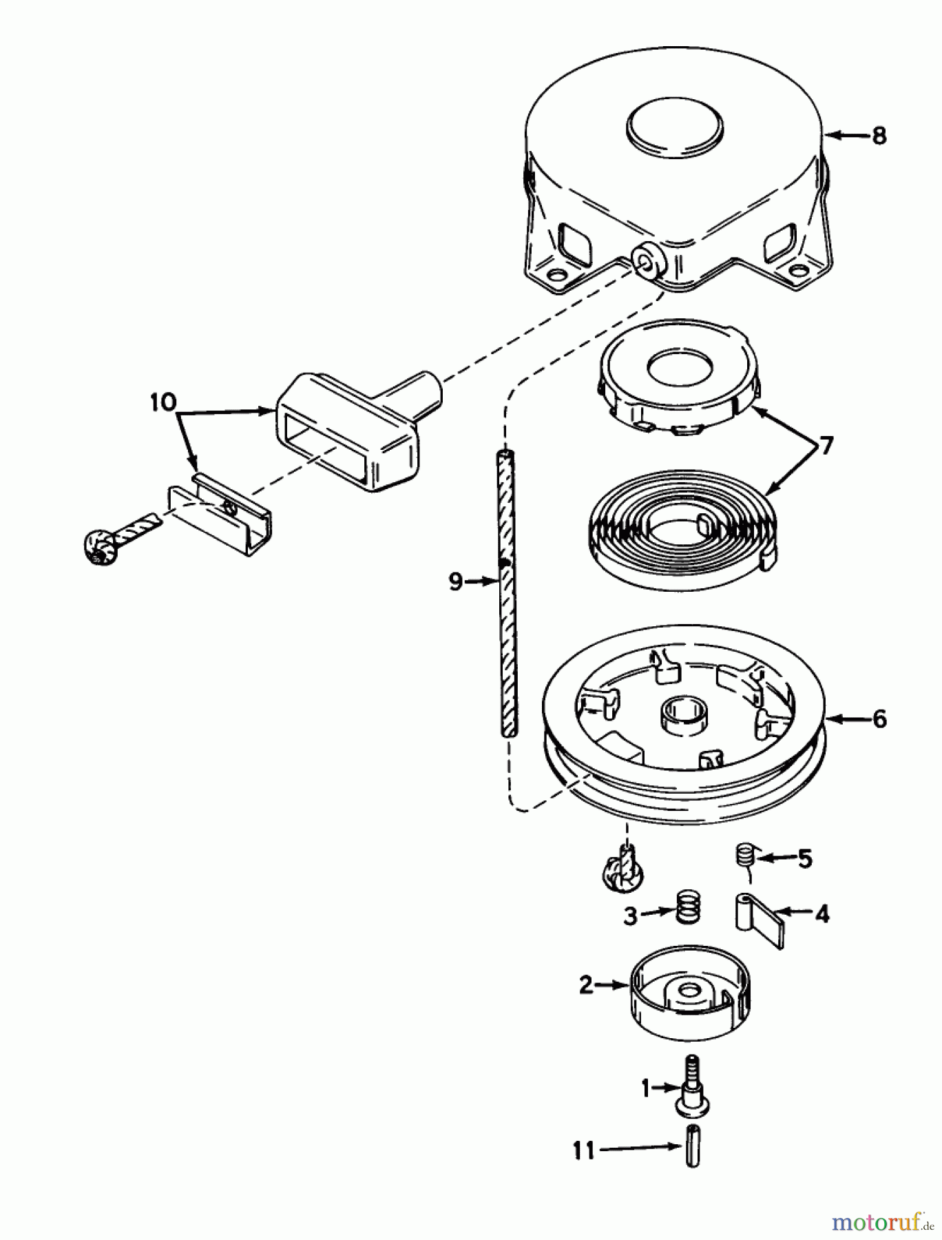 Toro Neu Mowers, Rear-Engine Rider 56125 (7-25) - Toro 7-25 Rear Engine Rider, 1983 (3000001-3999999) REWIND STARTER NO. 590420