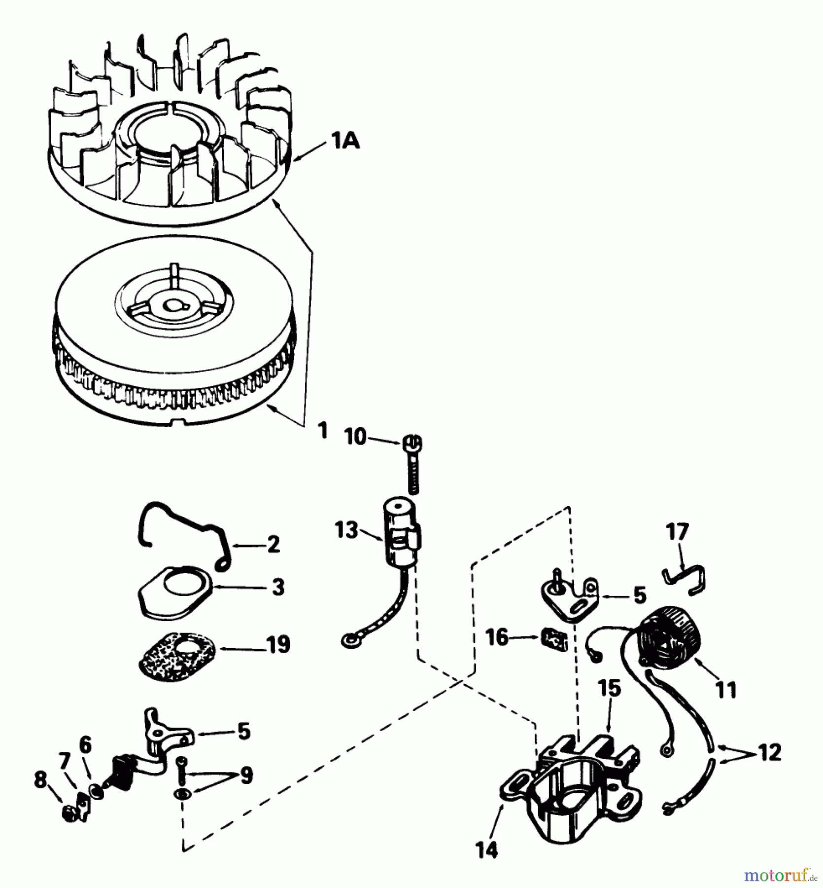 Toro Neu Mowers, Rear-Engine Rider 56125 (7-25) - Toro 7-25 Rear Engine Rider, 1984 (4000001-4999999) MAGNETO NO.611043