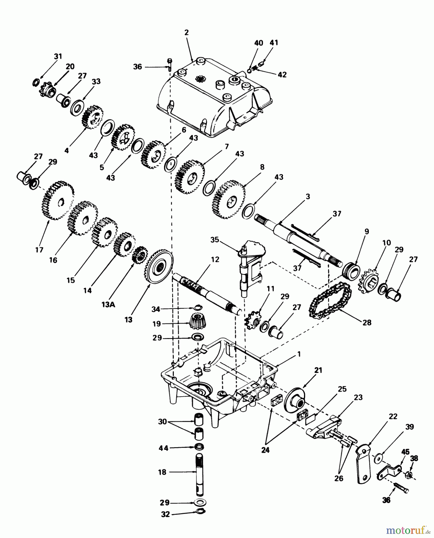 Toro Neu Mowers, Rear-Engine Rider 56125 (7-25) - Toro 7-25 Rear Engine Rider, 1986 (6000001-6999999) PEERLESS TRANSMISSION MODEL 762-A