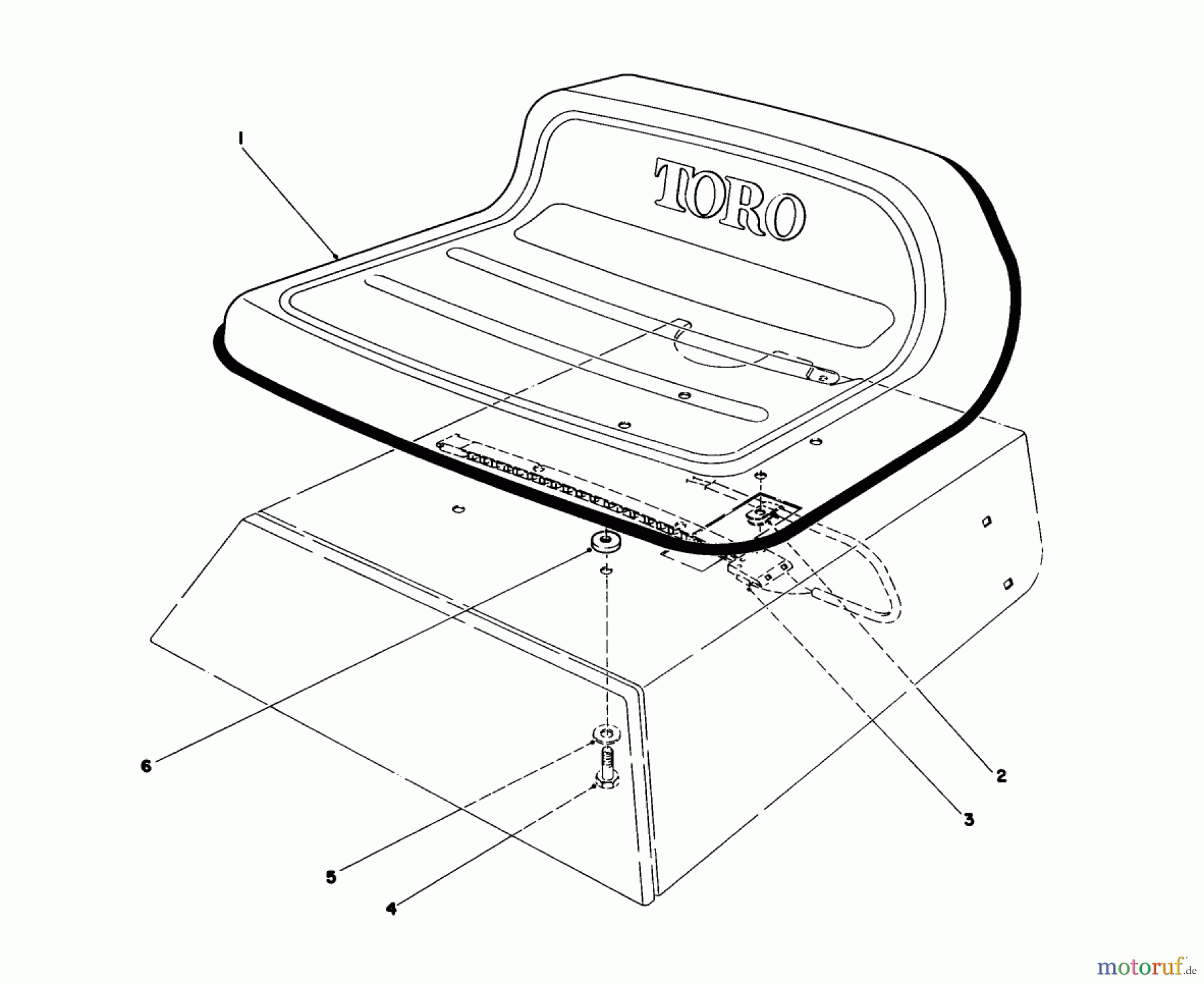 Toro Neu Mowers, Rear-Engine Rider 56125 (7-25) - Toro 7-25 Rear Engine Rider, 1986 (6000001-6999999) SEAT ASSEMBLY