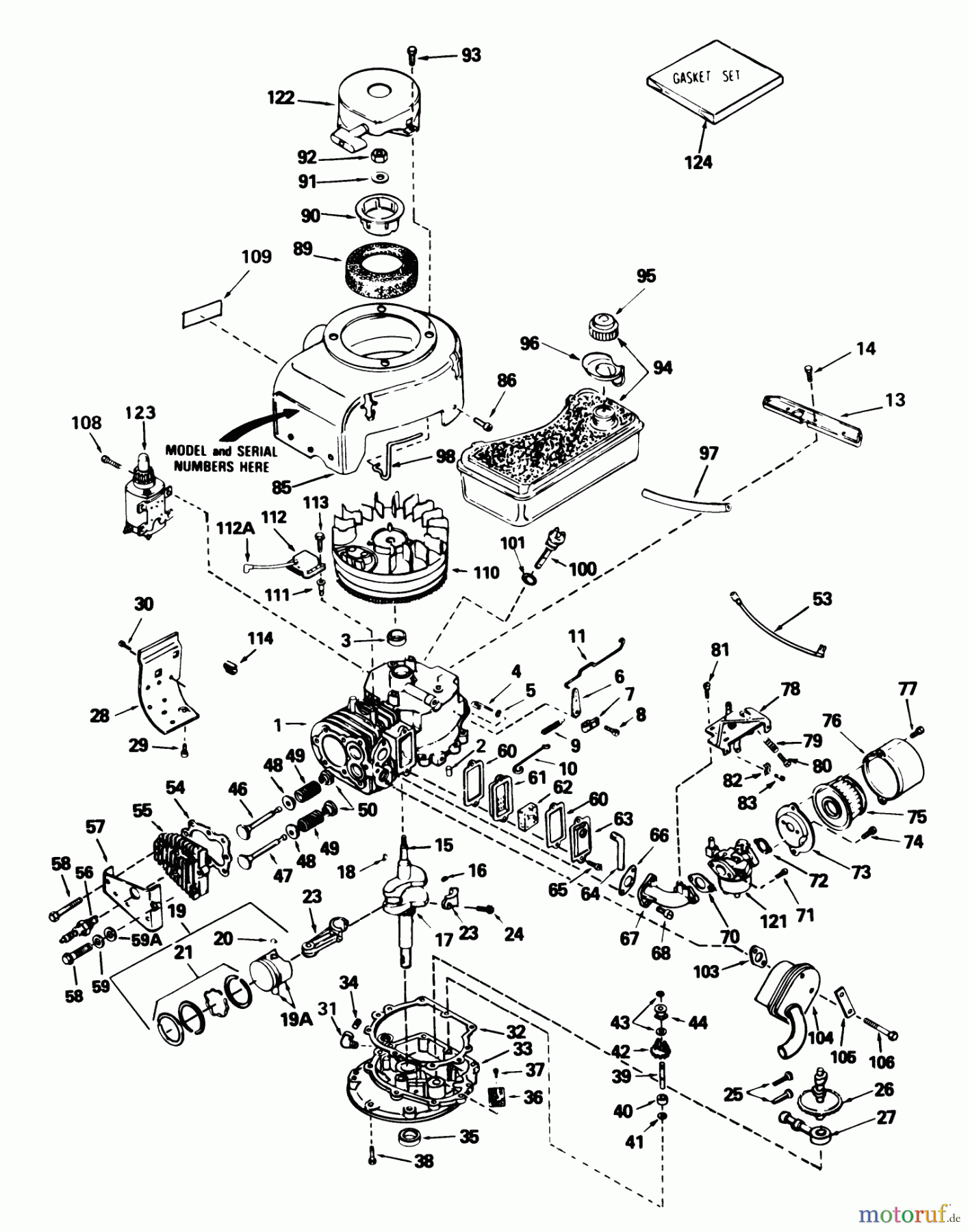  Toro Neu Mowers, Rear-Engine Rider 56125 (7-25) - Toro 7-25 Rear Engine Rider, 1986 (6000001-6999999) TECUMSEH ENGINE MODEL V70-125259E