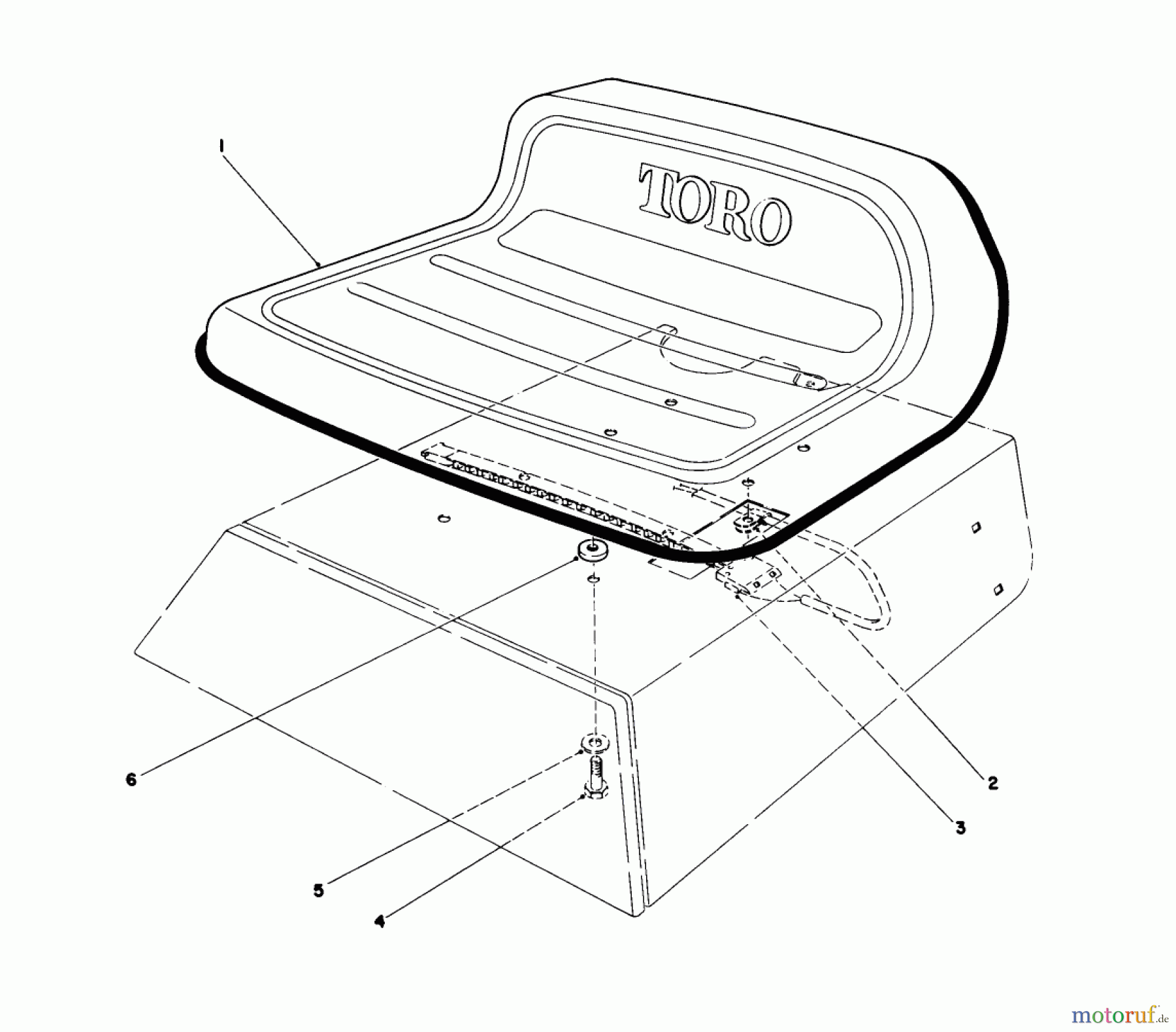 Toro Neu Mowers, Rear-Engine Rider 56125 (7-25) - Toro 7-25 Rear Engine Rider, 1987 (7000001-7999999) SEAT ASSEMBLY