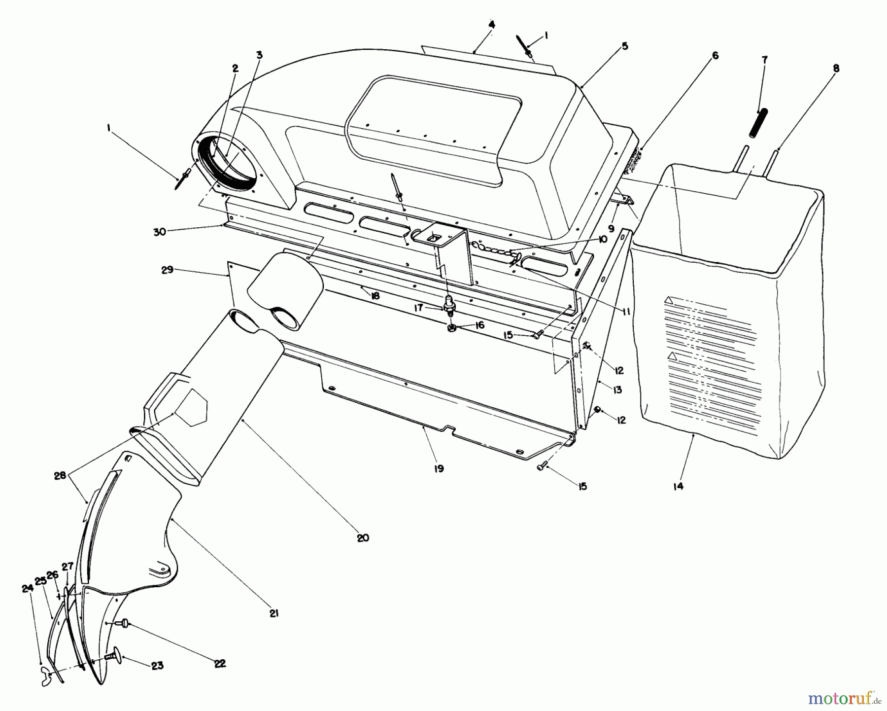 Toro Neu Mowers, Rear-Engine Rider 56125 (7-25) - Toro 7-25 Rear Engine Rider, 1987 (7000001-7999999) TWIN BAGGER GRASS CATCHER MODEL NO. 59052 (OPTIONAL)
