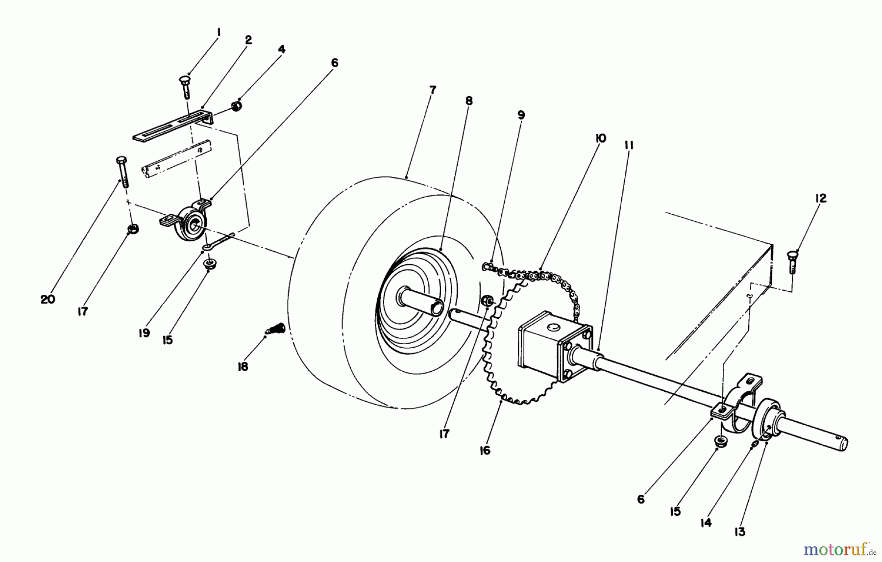 Toro Neu Mowers, Rear-Engine Rider 56127 (7-25) - Toro 7-25 Rear Engine Rider, 1988 (8000001-8999999) REAR AXLE ASSEMBLY