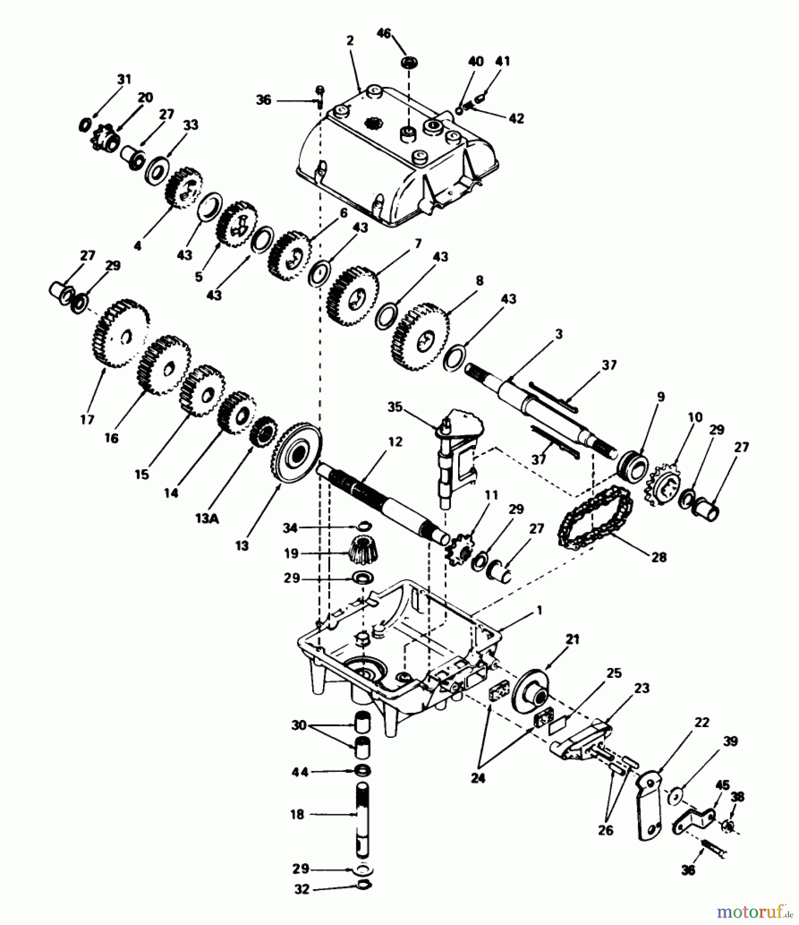 Toro Neu Mowers, Rear-Engine Rider 56127 (7-25) - Toro 7-25 Rear Engine Rider, 1988 (8000001-8999999) TRANSMISSION MODEL 700-025