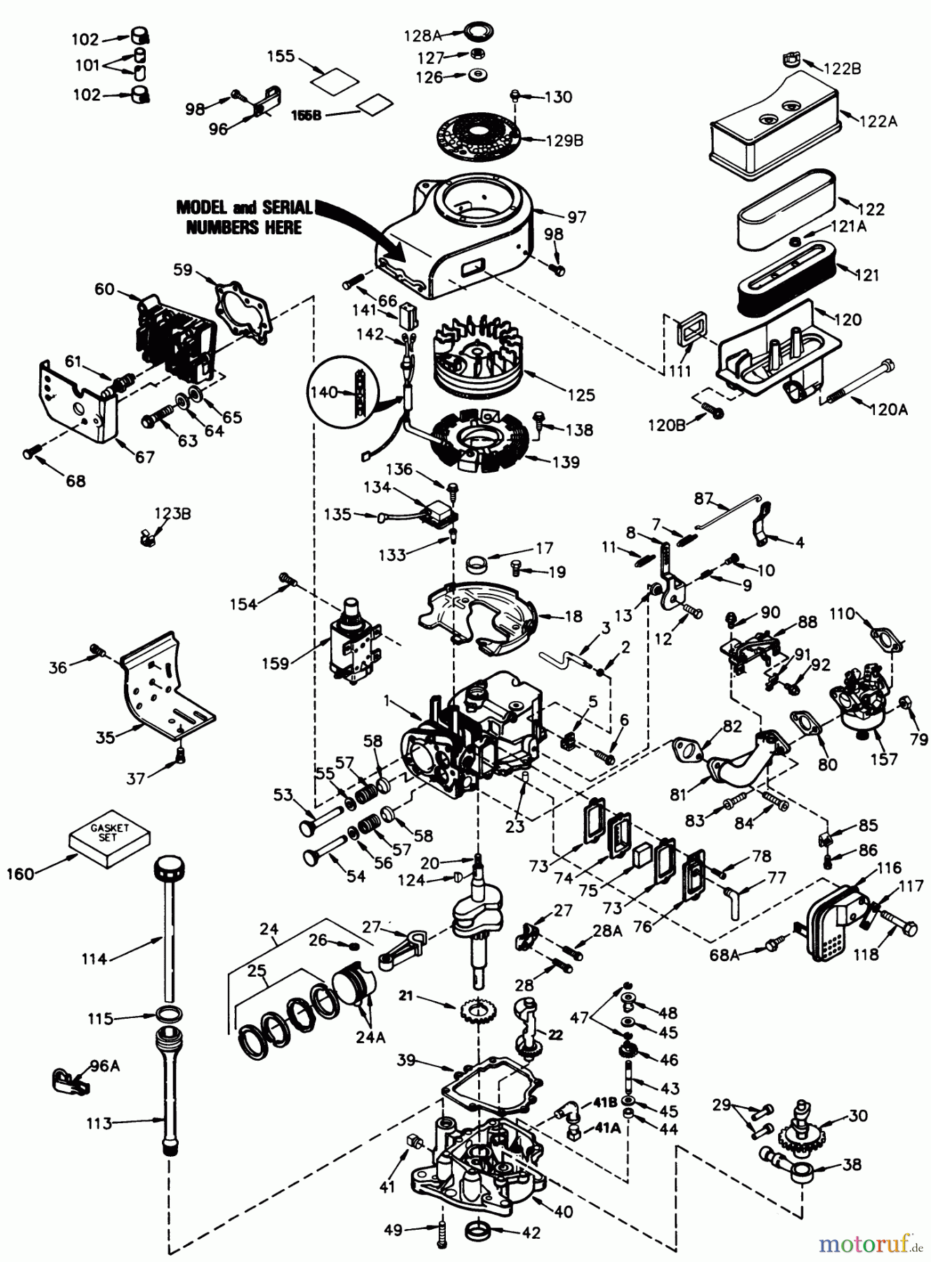 Toro Neu Mowers, Rear-Engine Rider 56128 (8-25) - Toro 8-25 Rear Engine Rider, 1989 (9000001-9999999) ENGINE MODEL NO. TVXL195-150229