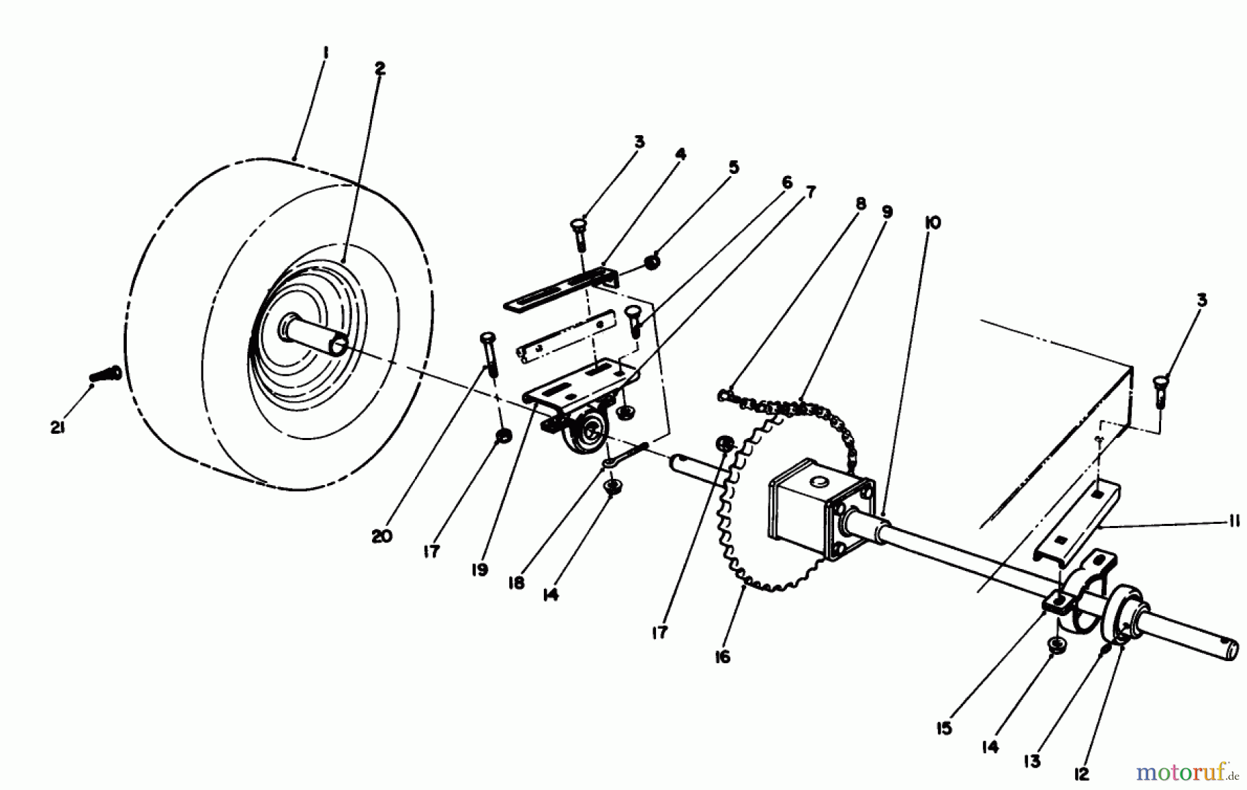 Toro Neu Mowers, Rear-Engine Rider 56128 (8-25) - Toro 8-25 Rear Engine Rider, 1989 (9000001-9999999) REAR AXLE ASSEMBLY