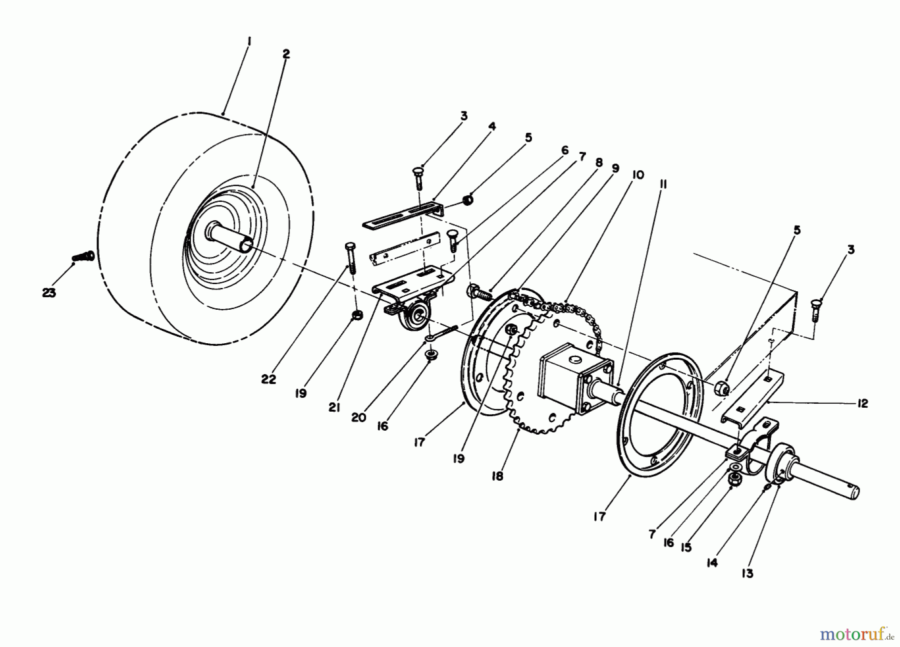 Toro Neu Mowers, Rear-Engine Rider 56132 (8-25) - Toro 8-25 Recycler Rider, 1992 (2000001-2999999) REAR AXLE ASSEMBLY