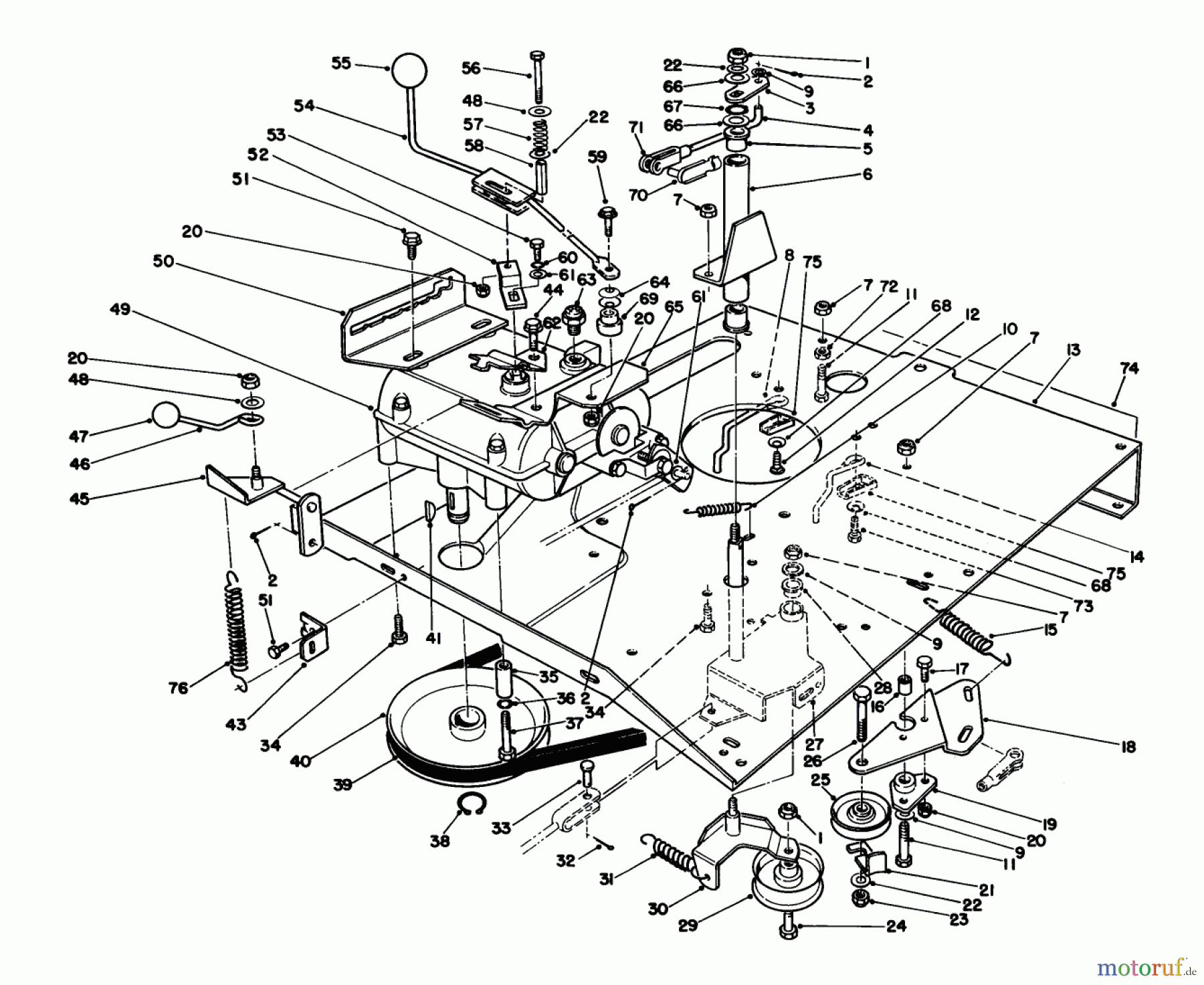  Toro Neu Mowers, Rear-Engine Rider 56132 (8-25) - Toro 8-25 Recycler Rider, 1992 (2000001-2999999) TRANSMISSION & LINKAGE ASSEMBLY