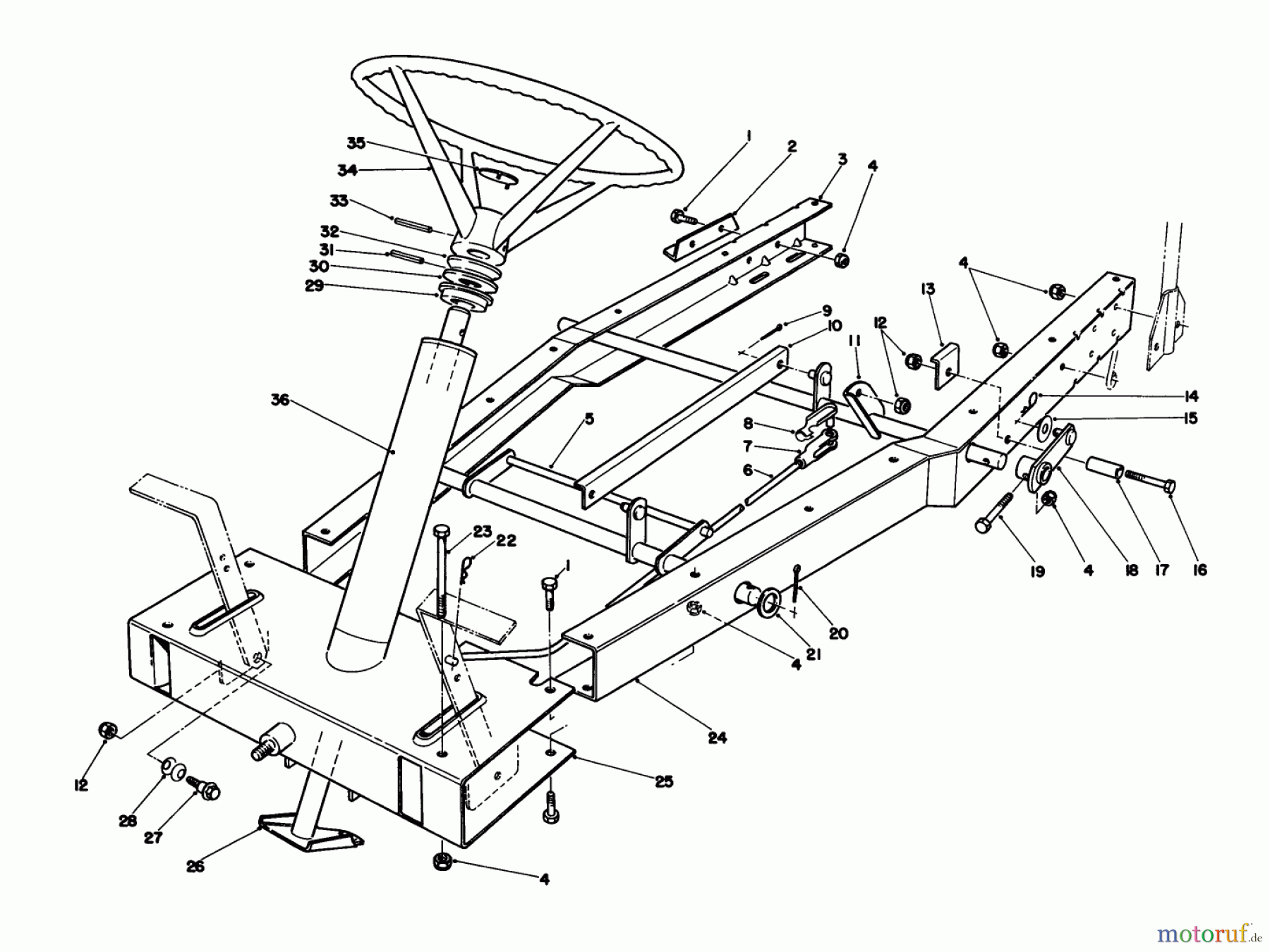  Toro Neu Mowers, Rear-Engine Rider 56132 (825) - Toro 825 Recycler Rider, 1991 (1000001-1999999) FRAME ASSEMBLY