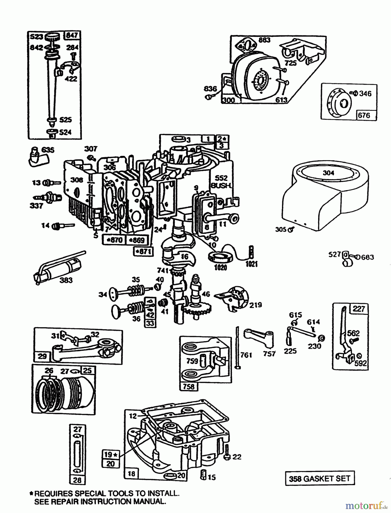 Toro Neu Mowers, Rear-Engine Rider 56133 (8-25) - Toro 8-25 Rear Engine Rider, 1992 (2000001-2999999) BRIGGS & STRATTON MODEL NO. 191707-0121-01 #1