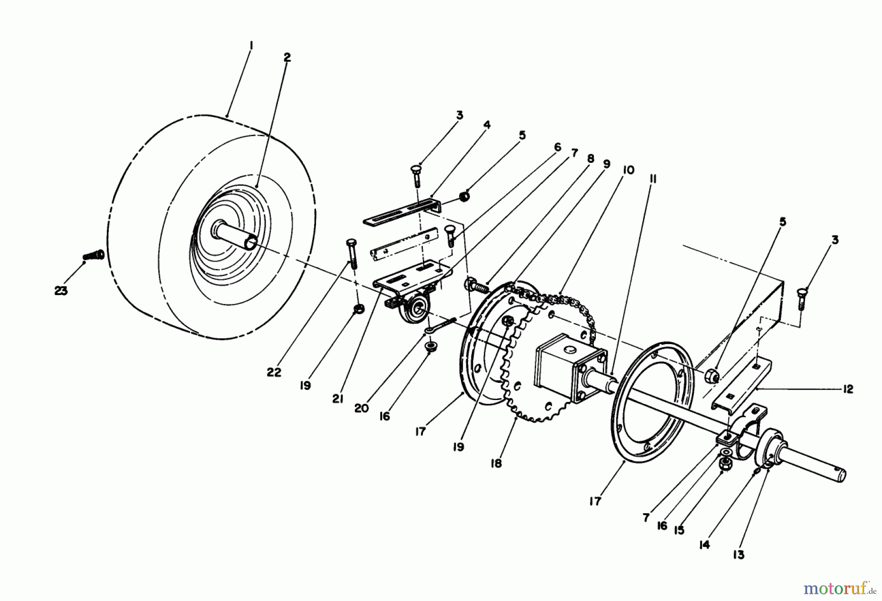 Toro Neu Mowers, Rear-Engine Rider 56133 (8-25) - Toro 8-25 Rear Engine Rider, 1992 (2000001-2999999) REAR AXLE ASSEMBLY