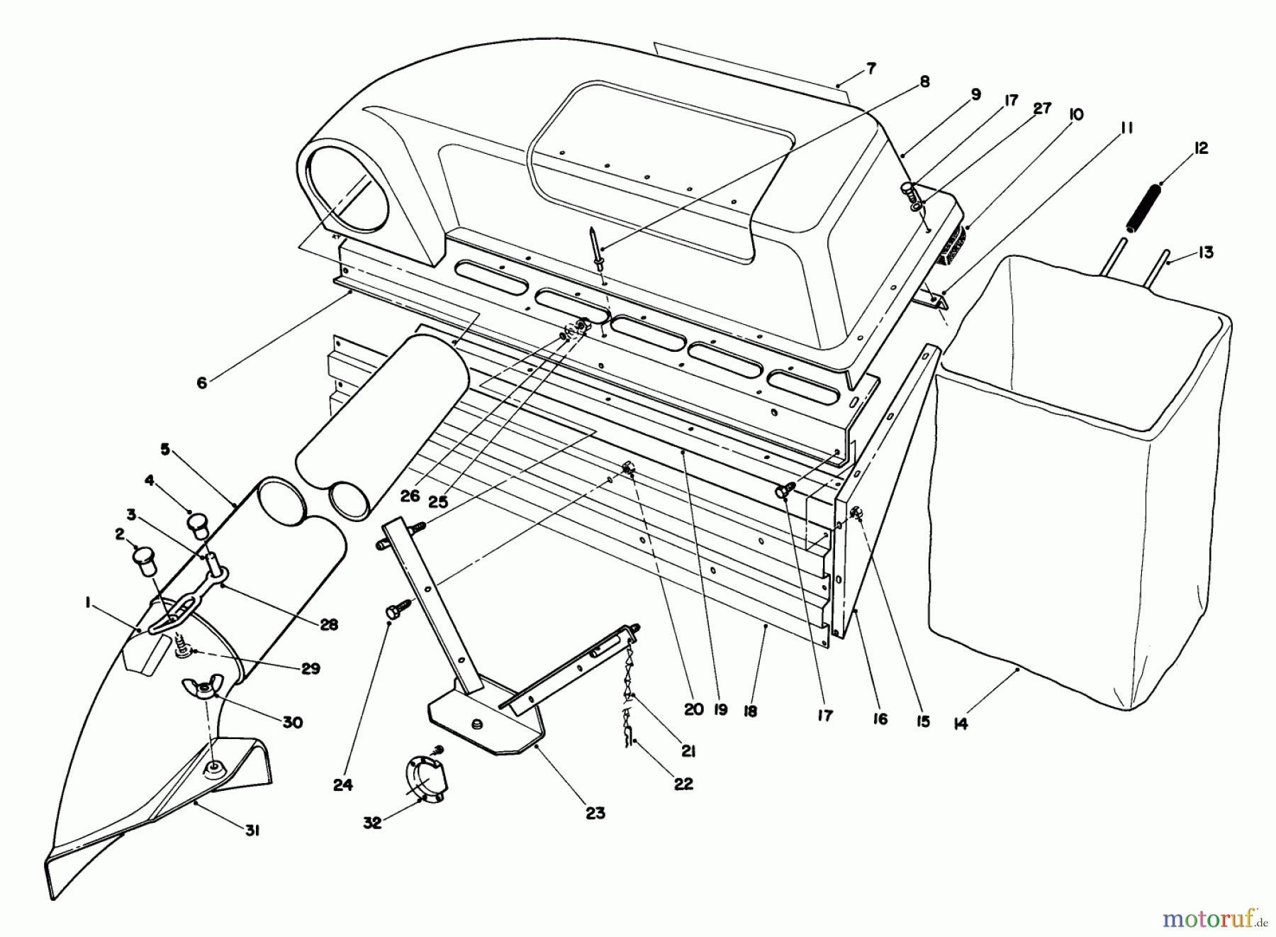  Toro Neu Mowers, Rear-Engine Rider 56133 (8-25) - Toro 8-25 Rear Engine Rider, 1992 (2000001-2999999) TWIN BAGGER GRASS CATCHER MODEL 59053 (OPT.)