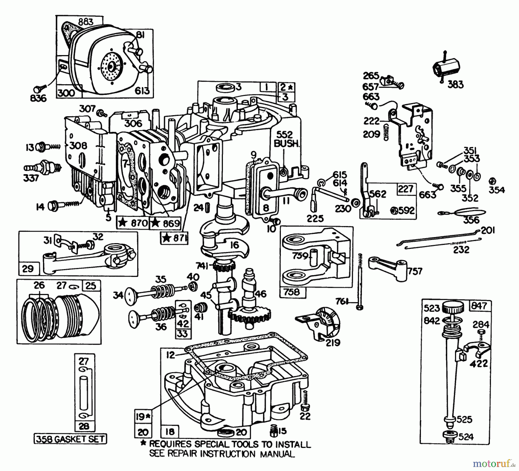 Toro Neu Mowers, Rear-Engine Rider 56138 (8-32) - Toro 8-32 Rear Engine Rider, 1984 (4000001-4999999) ENGINE BRIGGS & STRATTON MODEL NO. 191702-2133-01 #1