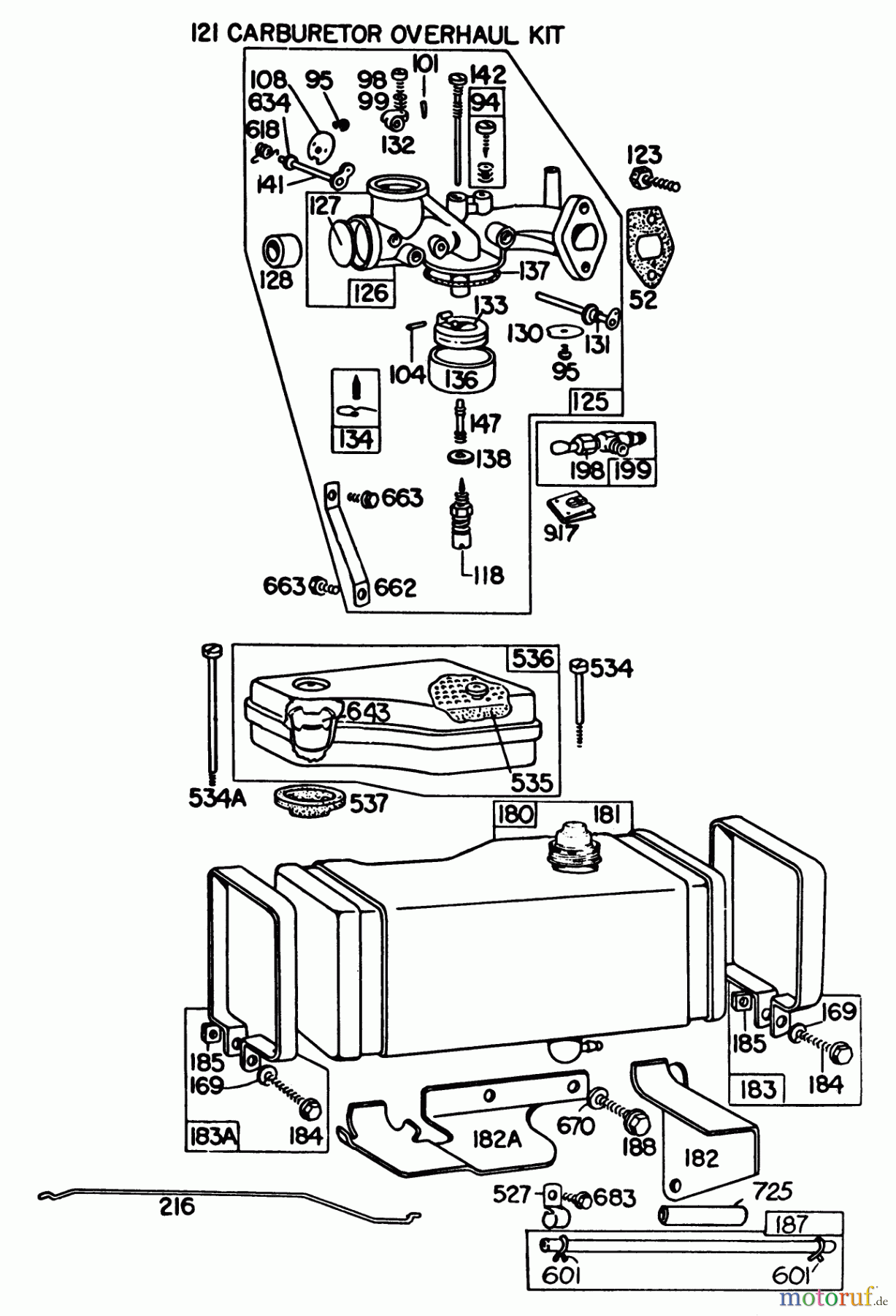 Toro Neu Mowers, Rear-Engine Rider 56138 (8-32) - Toro 8-32 Rear Engine Rider, 1984 (4000001-4999999) ENGINE BRIGGS & STRATTON MODEL NO. 191702-2133-01 #2