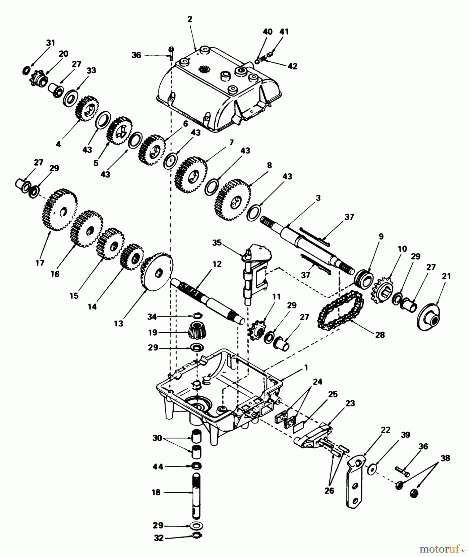 Toro Neu Mowers, Rear-Engine Rider 56138 (8-32) - Toro 8-32 Rear Engine Rider, 1984 (4000001-4999999) TRANSMISSION MODEL 770