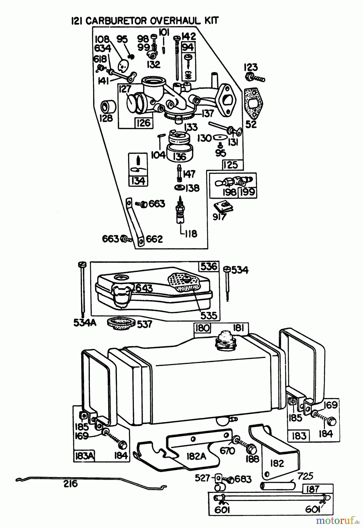 Toro Neu Mowers, Rear-Engine Rider 56138 (8-32) - Toro 8-32 Rear Engine Rider, 1985 (5000001-5999999) ENGINE BRIGGS & STRATTON MODEL NO. 191702-2133-01 #2