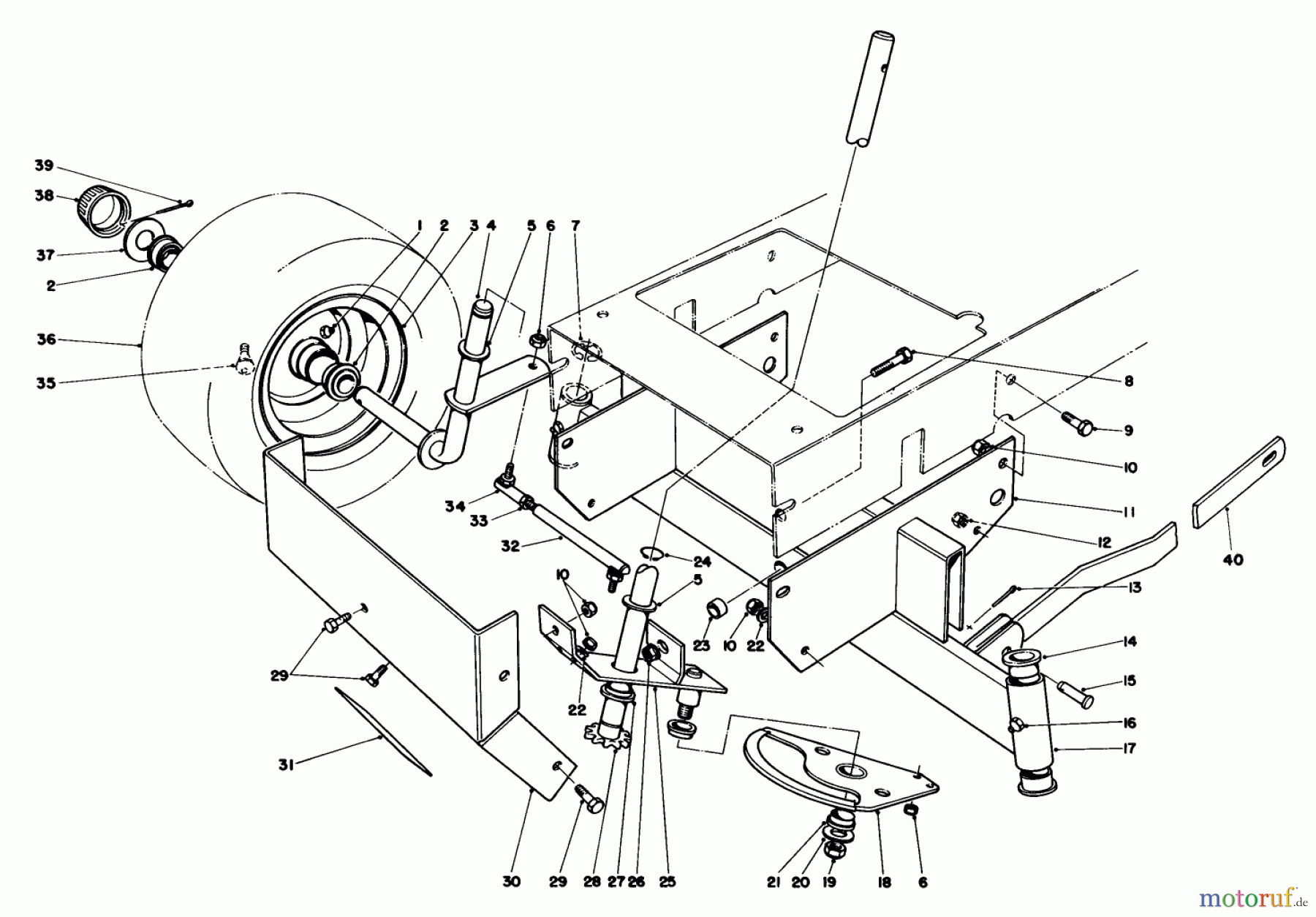  Toro Neu Mowers, Rear-Engine Rider 56138 (8-32) - Toro 8-32 Rear Engine Rider, 1985 (5000001-5999999) FRONT AXLE ASSEMBLY