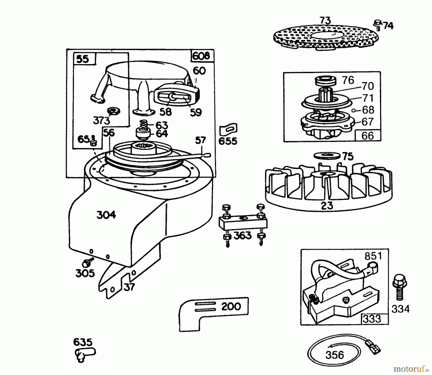 Toro Neu Mowers, Rear-Engine Rider 56138 (8-32) - Toro 8-32 Rear Engine Rider, 1986 (6000001-6999999) ENGINE BRIGGS & STRATTON MODEL NO. 191702-2160-01 8 H.P. REAR ENGINE RIDER RECOIL MODEL 56138 #1