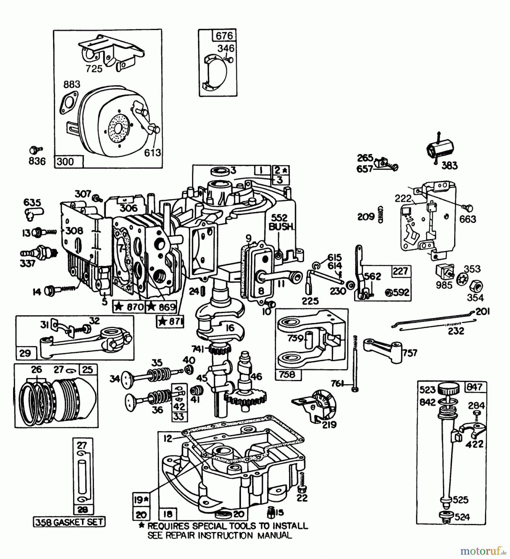 Toro Neu Mowers, Rear-Engine Rider 56138 (8-32) - Toro 8-32 Rear Engine Rider, 1986 (6000001-6999999) ENGINE BRIGGS & STRATTON MODEL NO. 191707-2161-01 8 H.P. REAR ENGINE RIDER ELECTRIC MODEL 56145