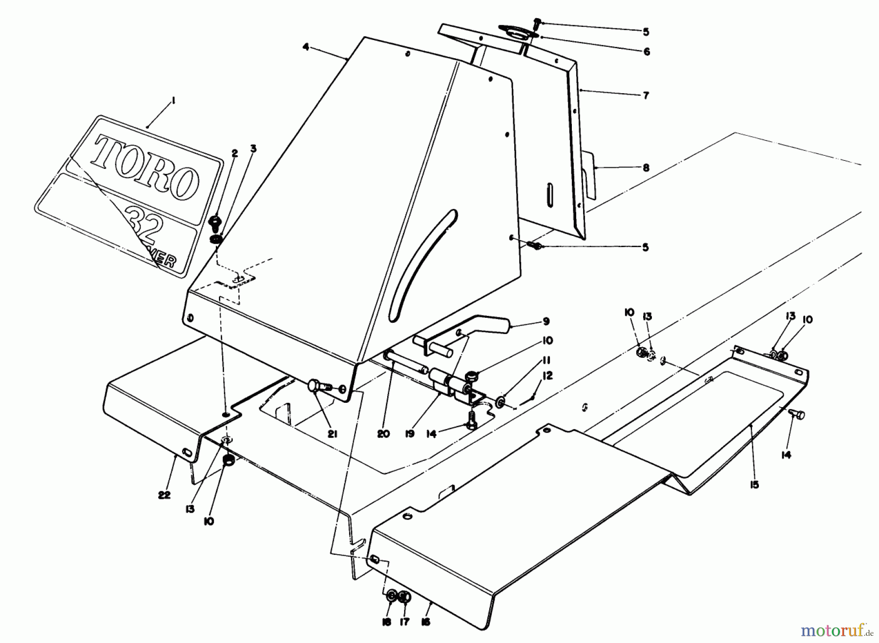 Toro Neu Mowers, Rear-Engine Rider 56145 (8-32) - Toro 8-32 Rear Engine Rider, 1986 (6000001-6999999) FRONT TOWER ASSEMBLY