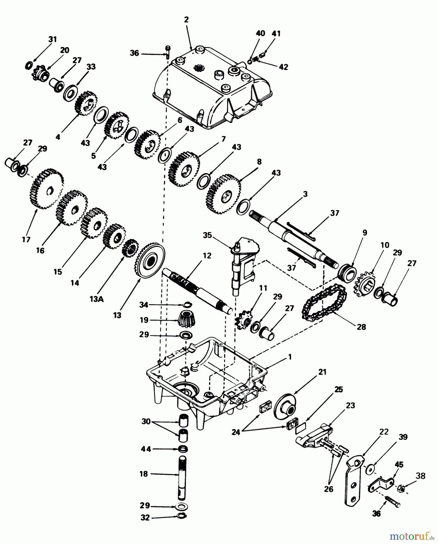 Toro Neu Mowers, Rear-Engine Rider 56145 (8-32) - Toro 8-32 Rear Engine Rider, 1986 (6000001-6999999) TRANSMISSION MODEL 770A