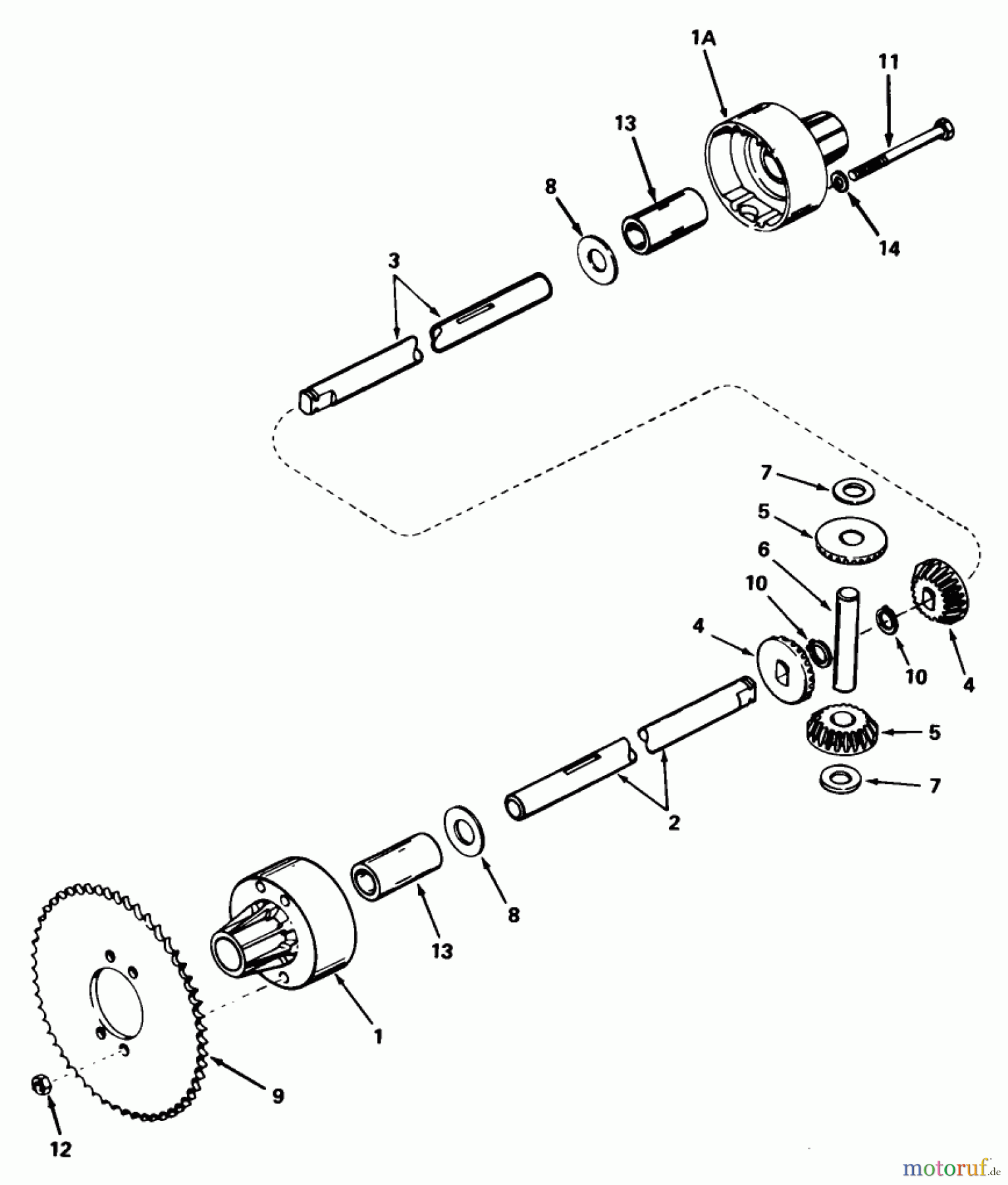 Toro Neu Mowers, Rear-Engine Rider 56145 (8-32) - Toro 8-32 Rear Engine Rider, 1983 (3000001-3999999) DIFFERENTIAL MODEL 100-020