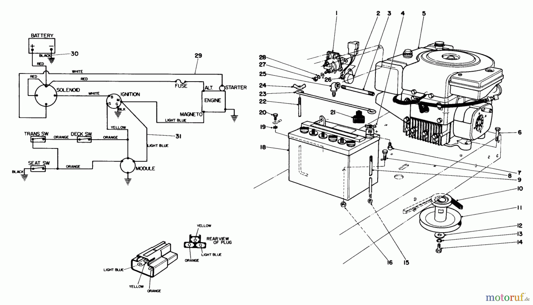 Toro Neu Mowers, Rear-Engine Rider 56145 (8-32) - Toro 8-32 Rear Engine Rider, 1983 (3000001-3999999) ENGINE ASSEMBLY