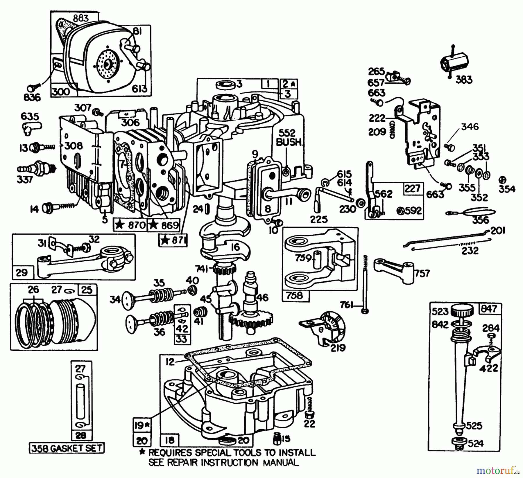 Toro Neu Mowers, Rear-Engine Rider 56145 (8-32) - Toro 8-32 Rear Engine Rider, 1983 (3000001-3999999) ENGINE BRIGGS & STRATTON MODEL NO. 191707-2132-01 #1