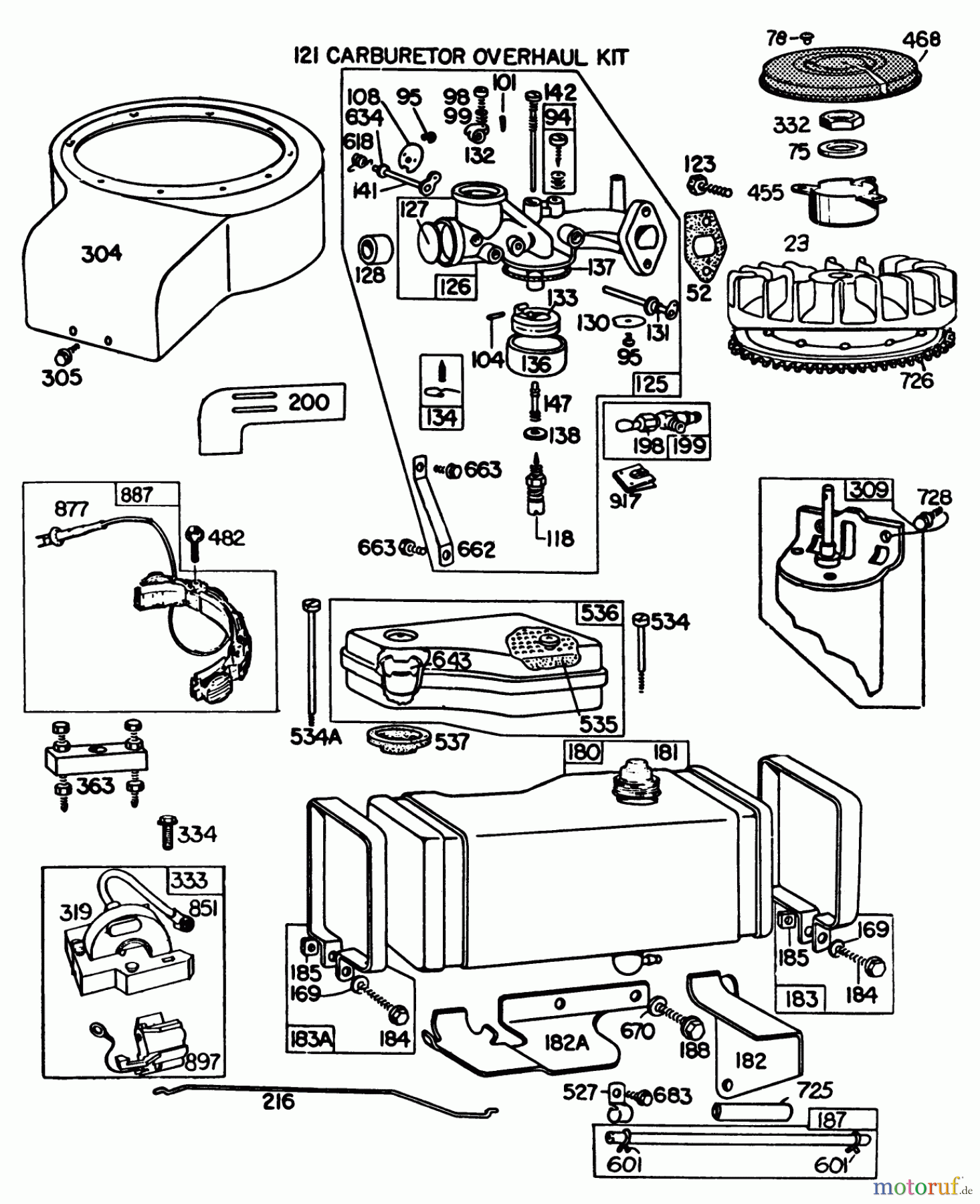 Toro Neu Mowers, Rear-Engine Rider 56145 (8-32) - Toro 8-32 Rear Engine Rider, 1983 (3000001-3999999) ENGINE BRIGGS & STRATTON MODEL NO. 191707-2132-01 #2
